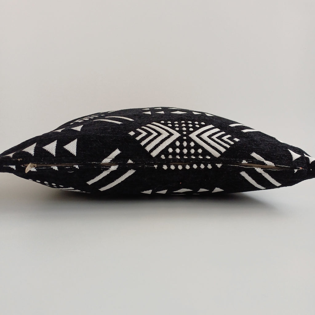 Moroccan Handmade Black Velvet Cushion Cover 16''x16'' / 40x40 CM