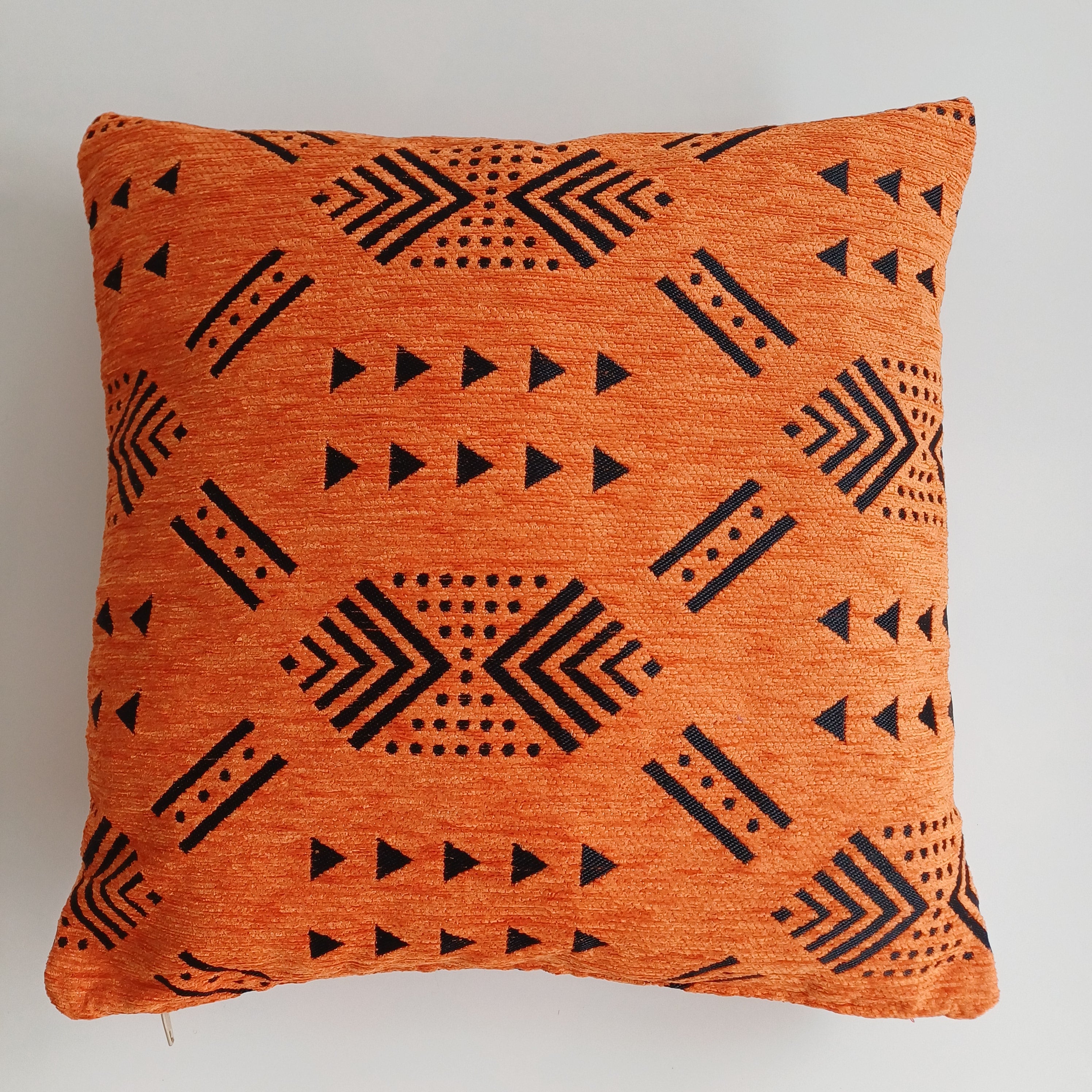 Moroccan Handmade Burnt Orange Velvet Cushion Cover 16''x16'' / 40x40 CM