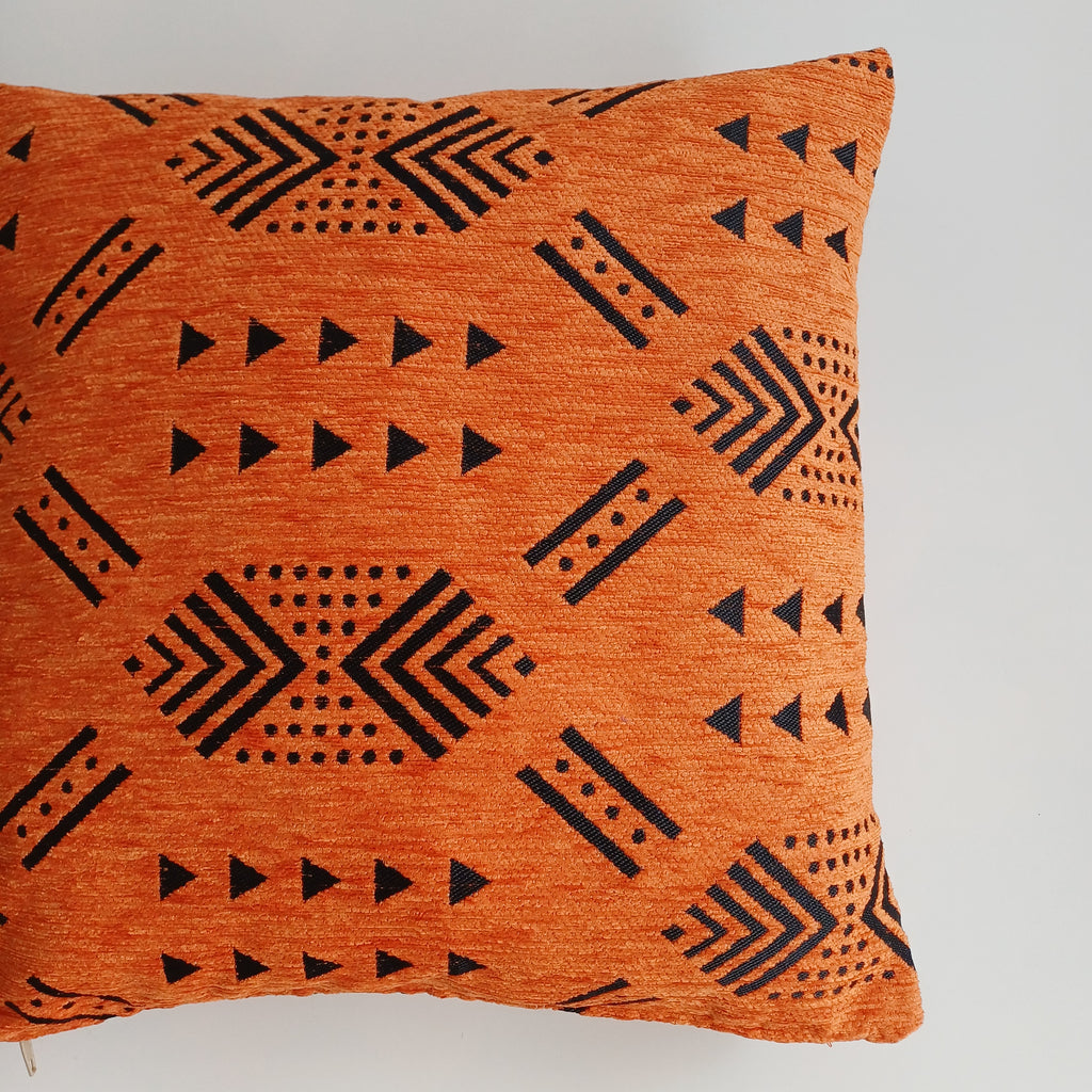 Moroccan Handmade Burnt Orange Velvet Cushion Cover 16''x16'' / 40x40 CM