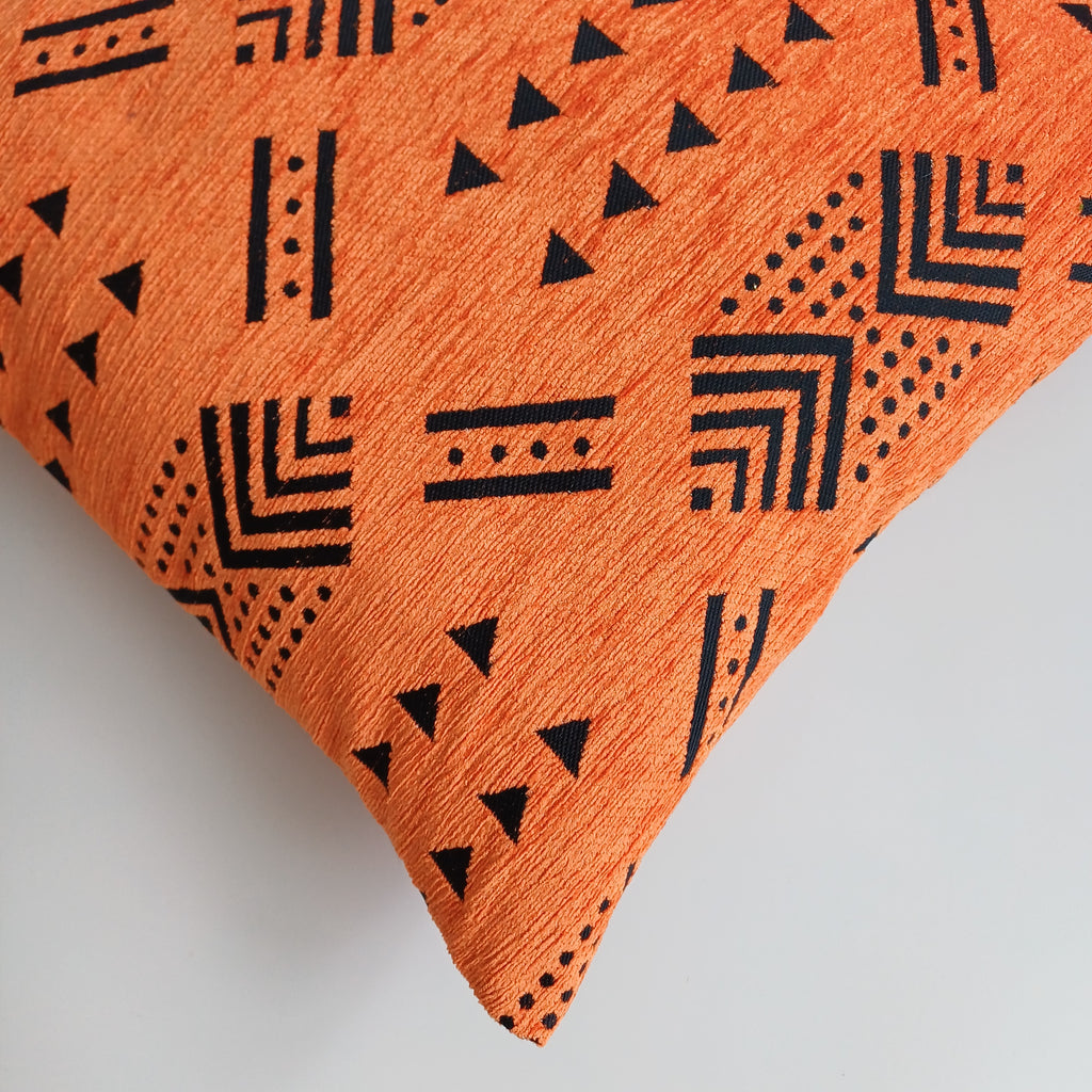 Moroccan Handmade Burnt Orange Velvet Cushion Cover 16''x16'' / 40x40 CM