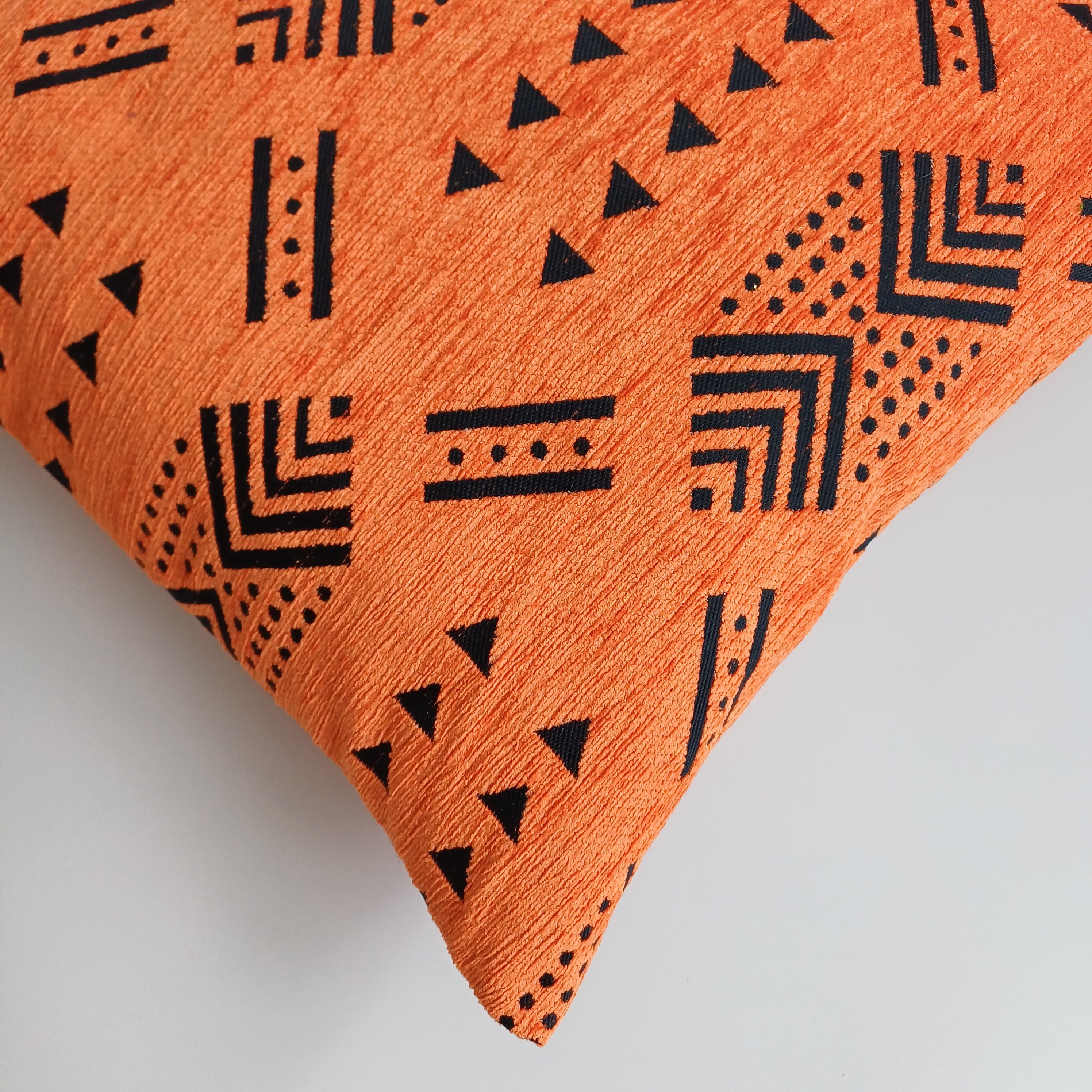 Moroccan Handmade Burnt Orange Velvet Cushion Cover 16''x16'' / 40x40 CM