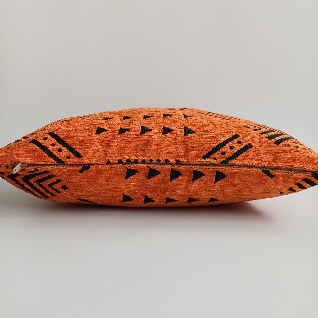 Moroccan Handmade Burnt Orange Velvet Cushion Cover 16''x16'' / 40x40 CM