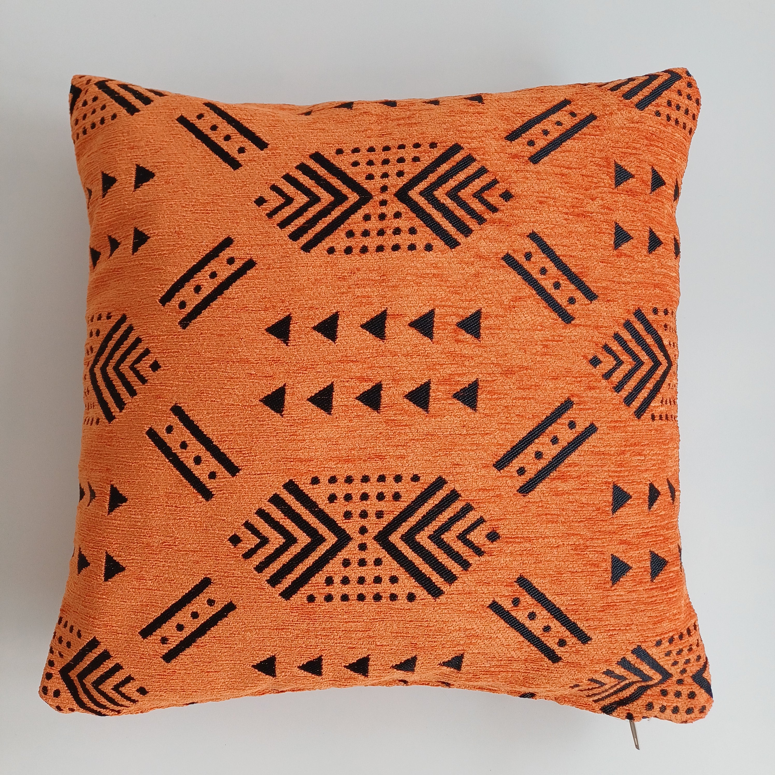 Moroccan Handmade Burnt Orange Velvet Cushion Cover 16''x16'' / 40x40 CM
