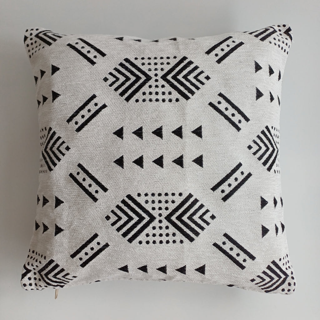 Moroccan Handmade White Velvet Cushion Cover 16''x16'' / 40x40 CM