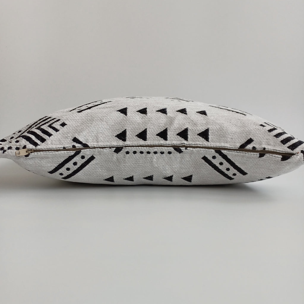 Moroccan Handmade White Velvet Cushion Cover 16''x16'' / 40x40 CM