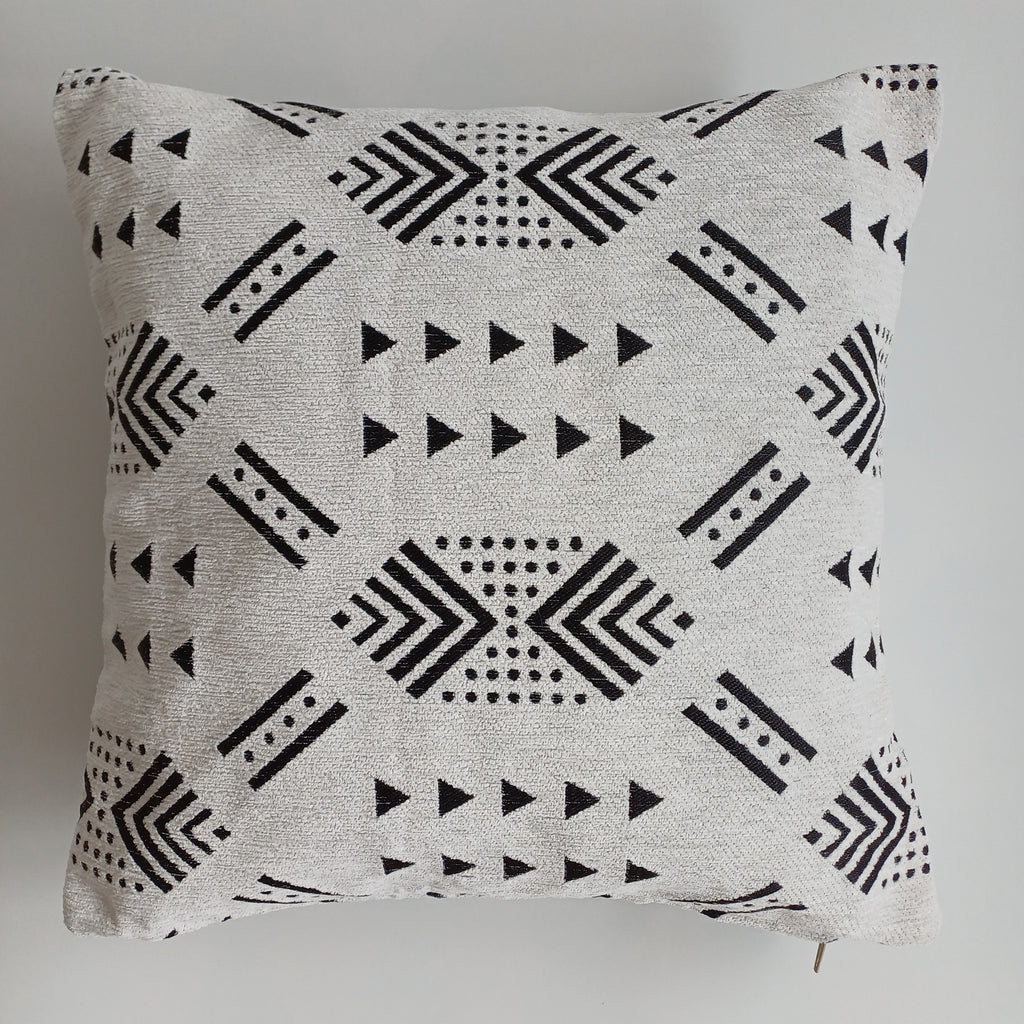 Moroccan Handmade White Velvet Cushion Cover 16''x16'' / 40x40 CM