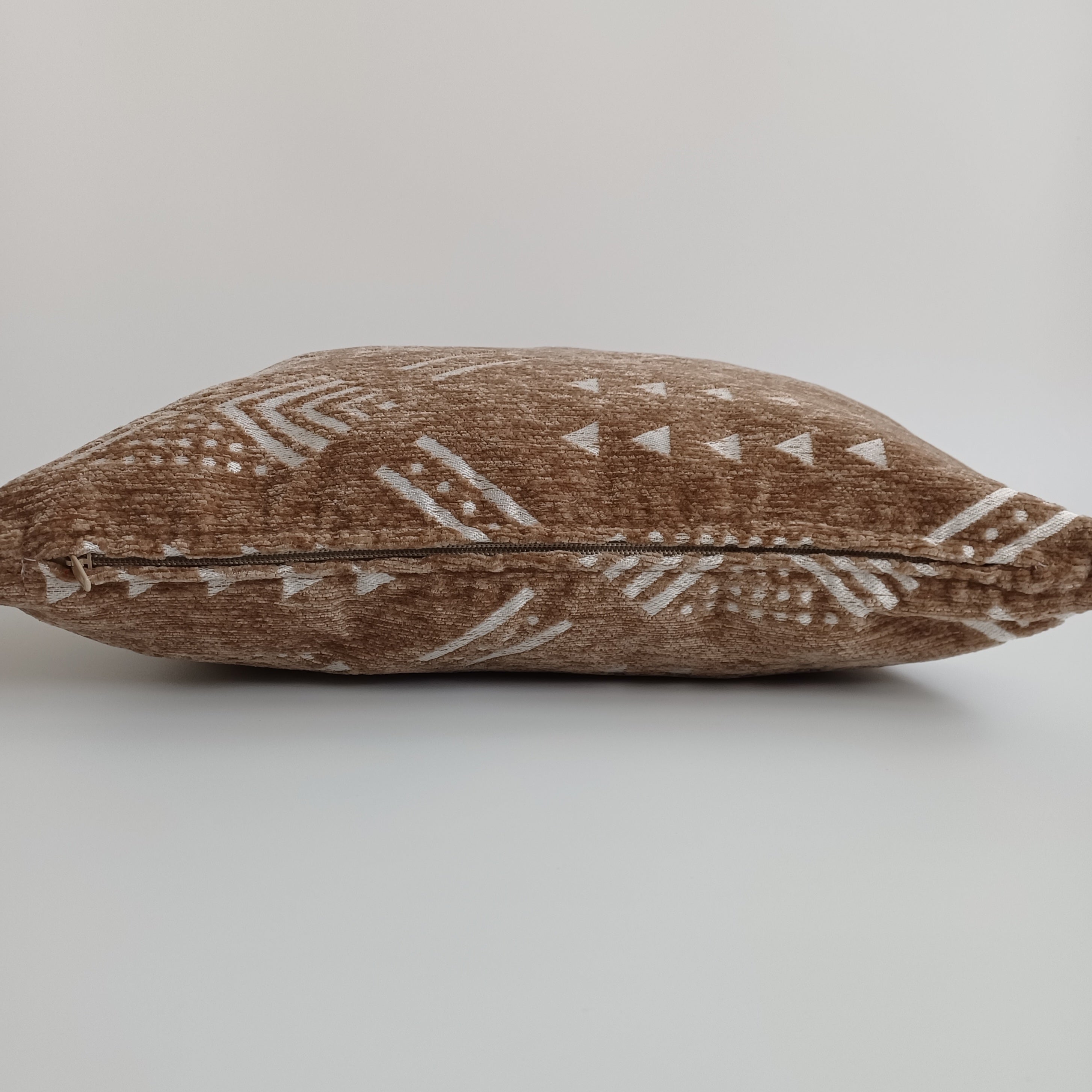 Moroccan Handmade Clay Brown Velvet Cushion Cover 16''x16'' / 40x40 CM