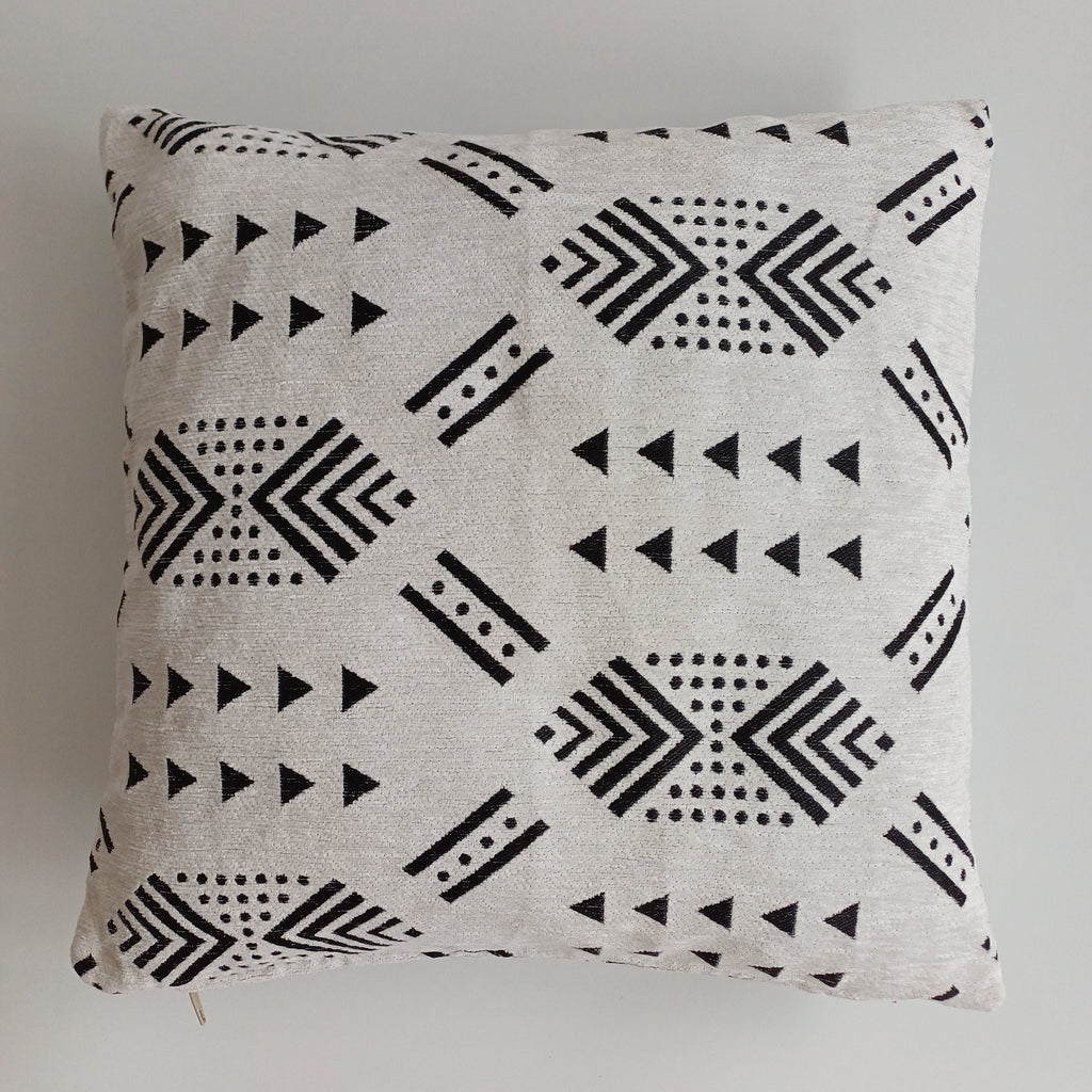 Moroccan Handmade White Velvet Cushion Cover 16''x16'' / 40x40 CM
