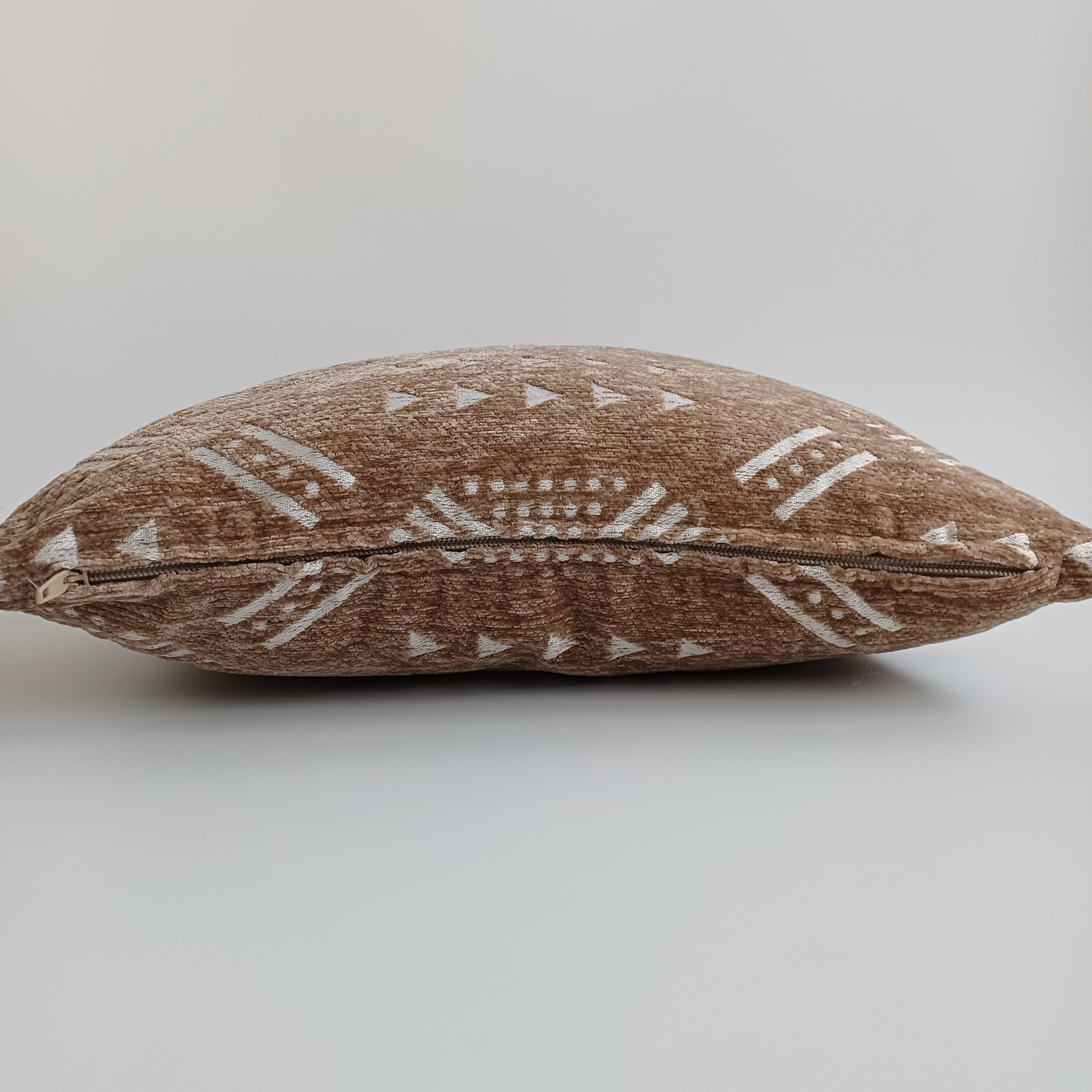 Moroccan Handmade Clay Brown Velvet Cushion Cover 16''x16'' / 40x40 CM