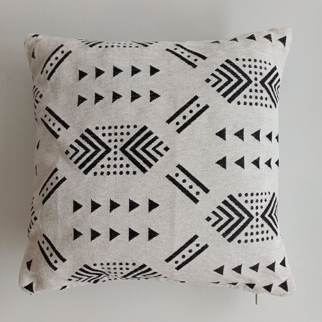 Moroccan Handmade White Velvet Cushion Cover 16''x16'' / 40x40 CM