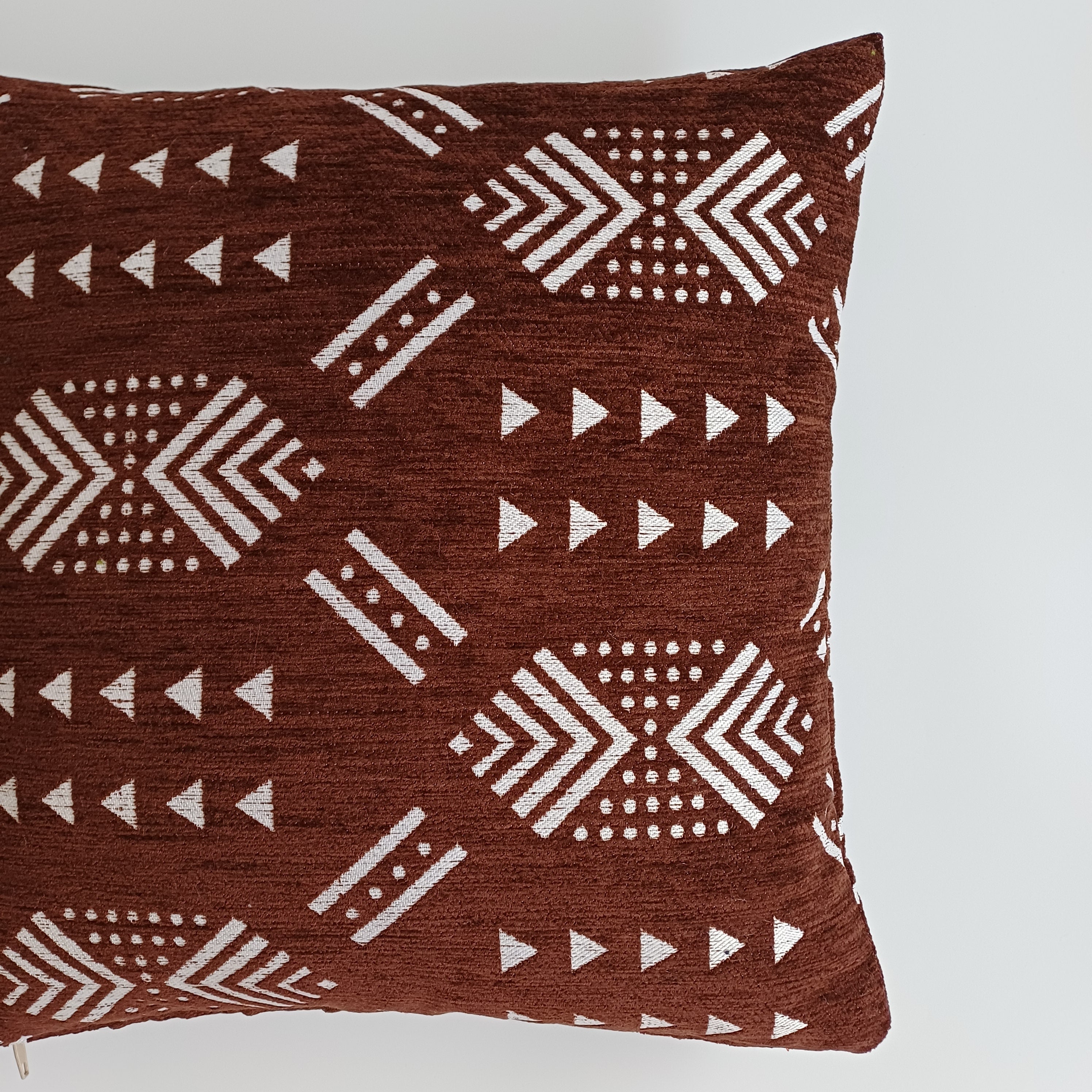 Moroccan Handmade Brown Velvet Cushion Cover 16''x16'' / 40x40 CM
