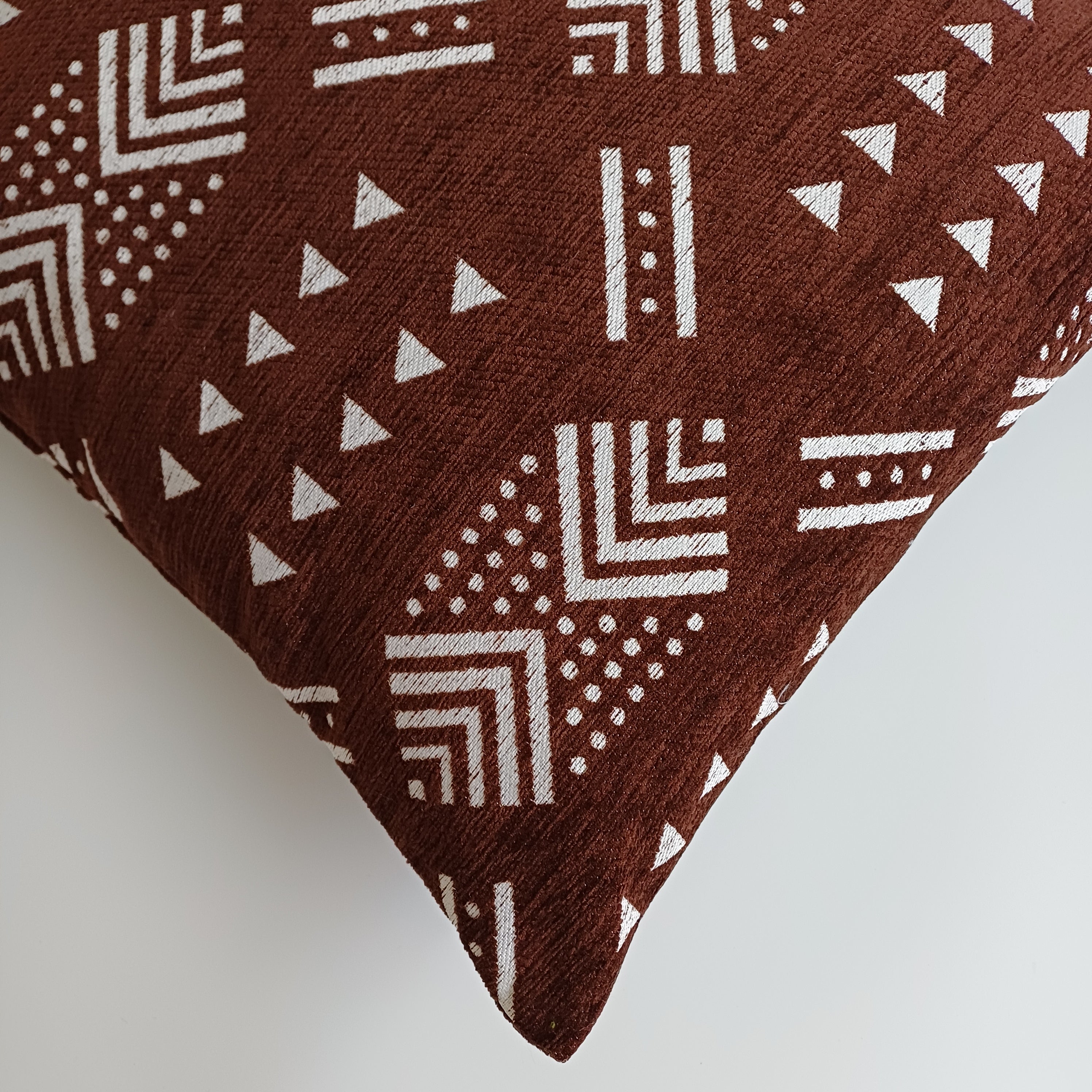 Moroccan Handmade Brown Velvet Cushion Cover 16''x16'' / 40x40 CM