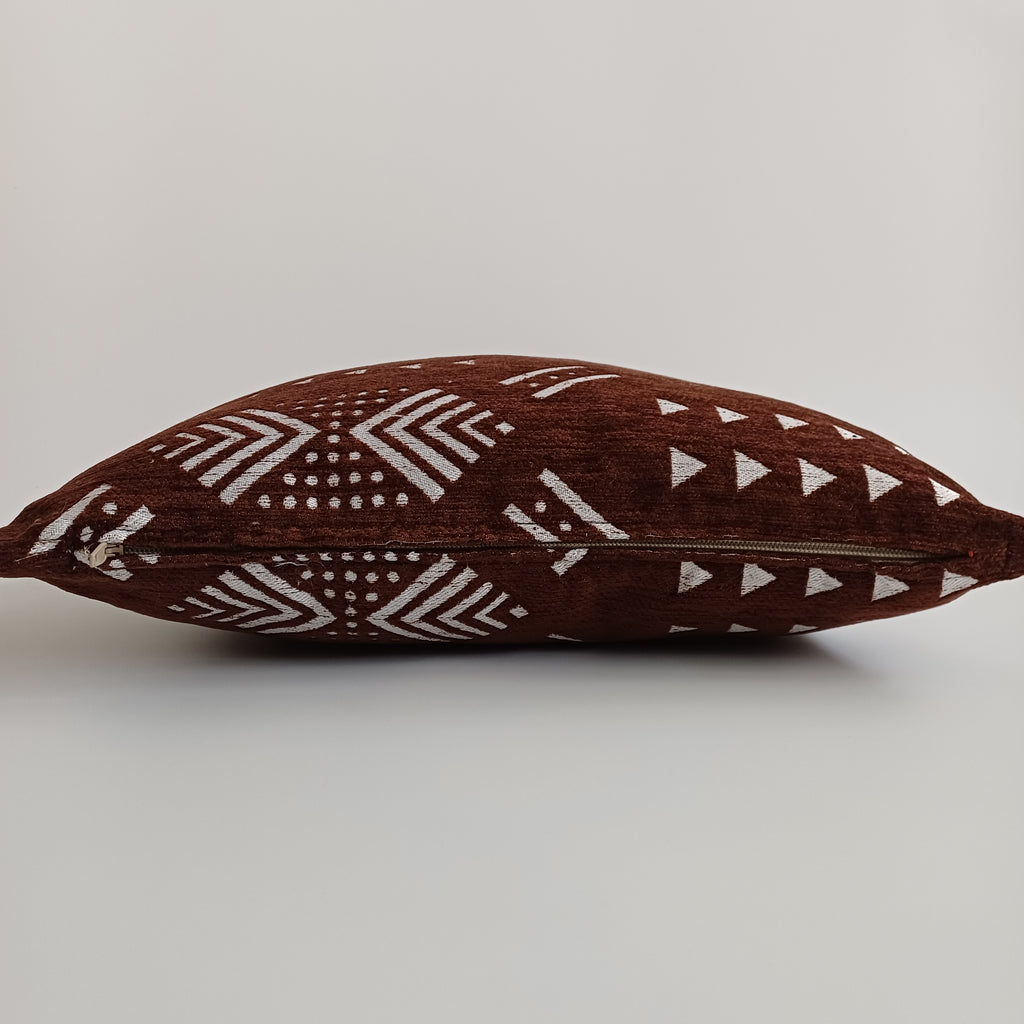 Moroccan Handmade Brown Velvet Cushion Cover 16''x16'' / 40x40 CM