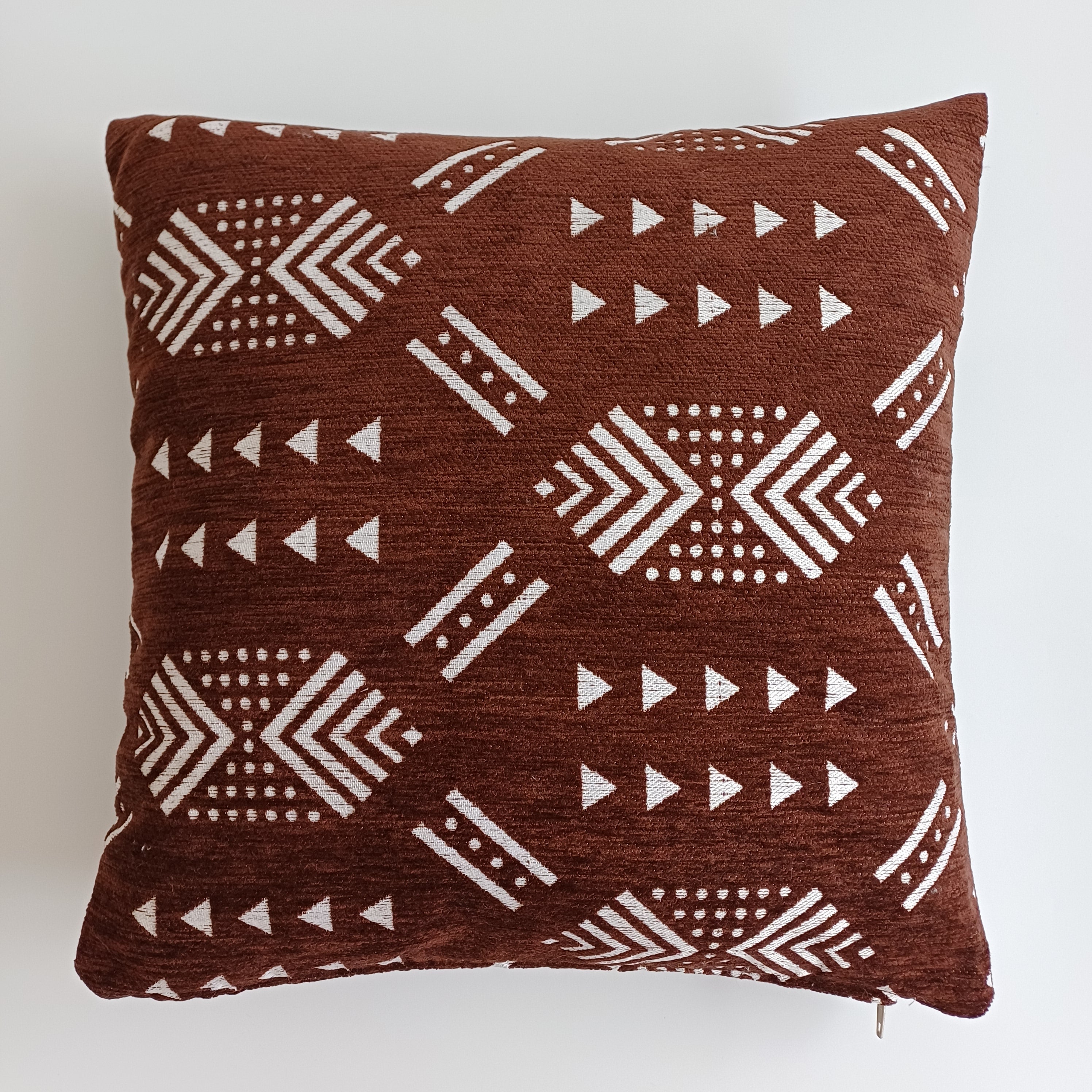 Moroccan Handmade Brown Velvet Cushion Cover 16''x16'' / 40x40 CM