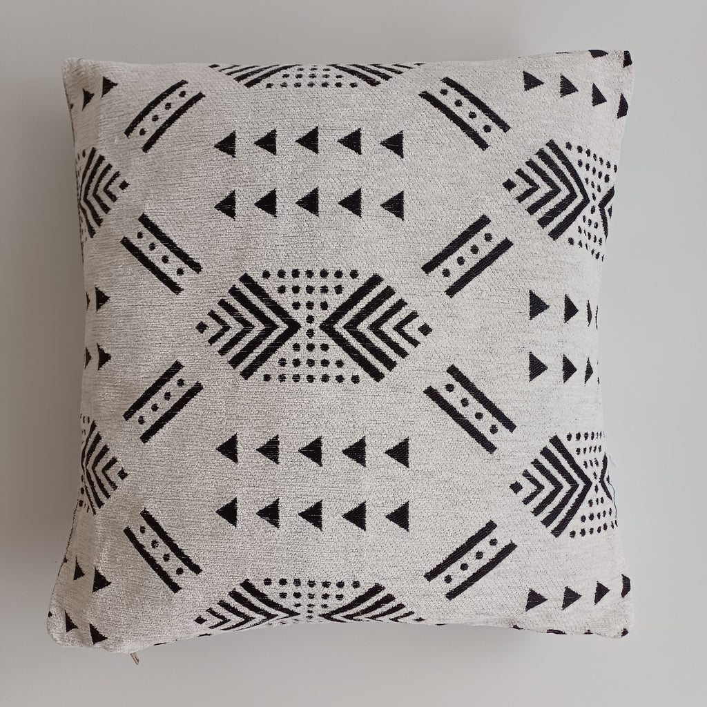 Moroccan Handmade White Velvet Cushion Cover 16''x16'' / 40x40 CM