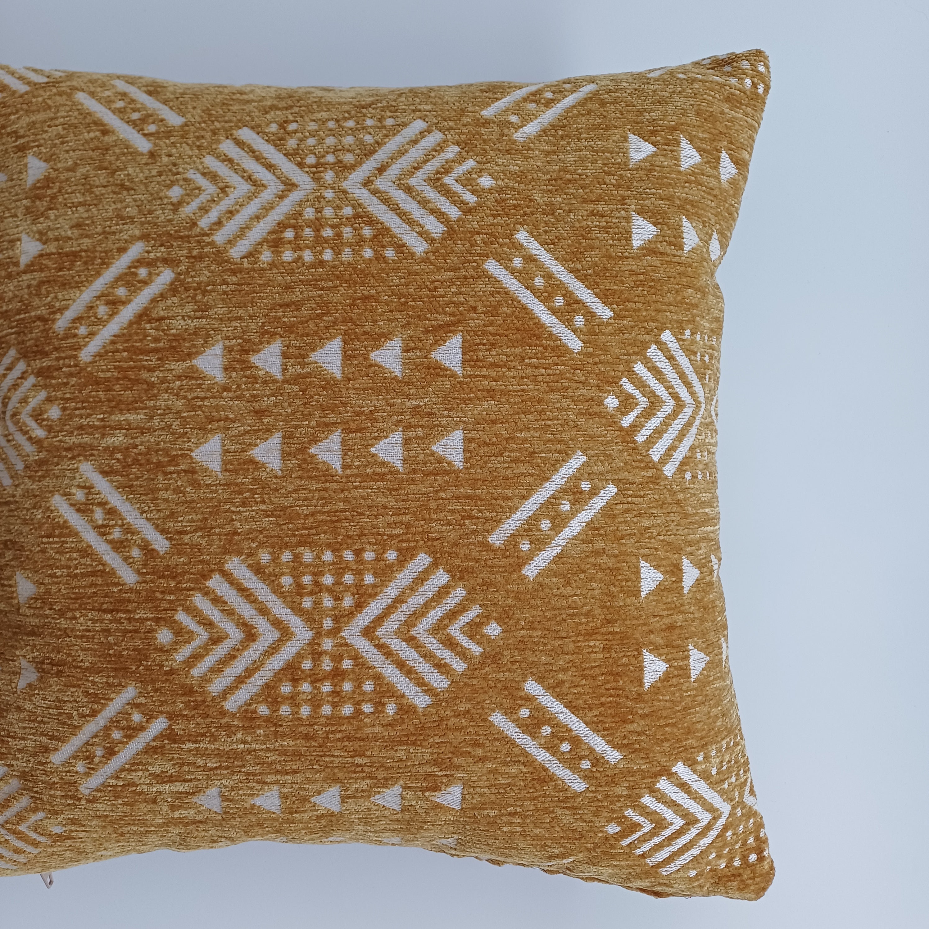 Moroccan Handmade Golden Brown Velvet Cushion Cover 16''x16'' / 40x40 CM