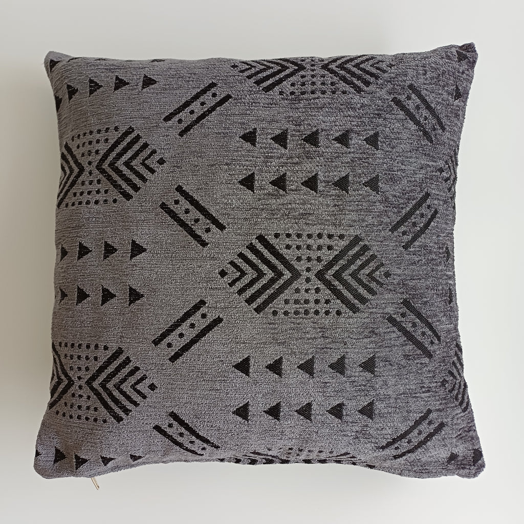 Moroccan Handmade Charcoal Velvet Cushion Cover 16''x16'' / 40x40 CM
