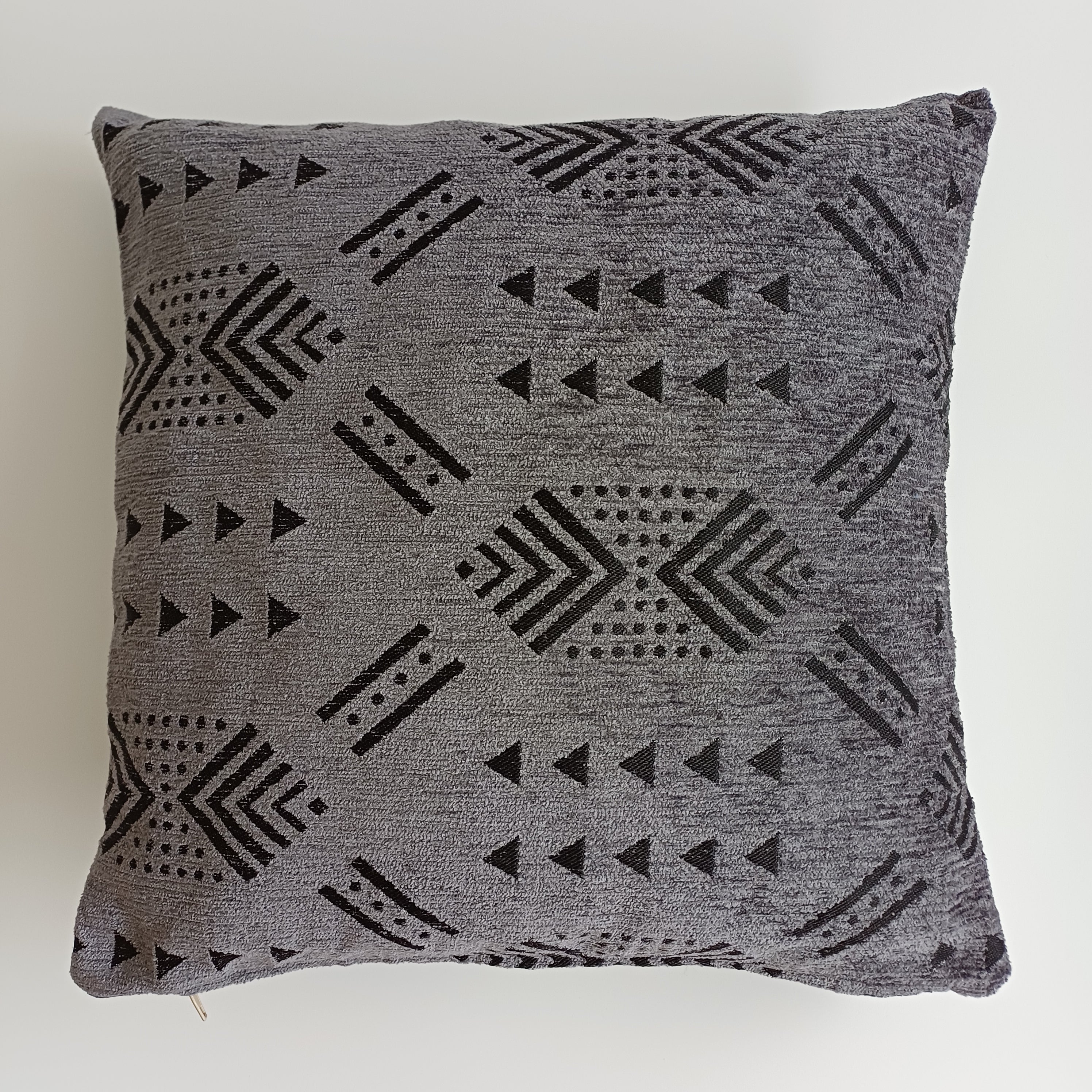 Moroccan Handmade Charcoal Velvet Cushion Cover 16''x16'' / 40x40 CM