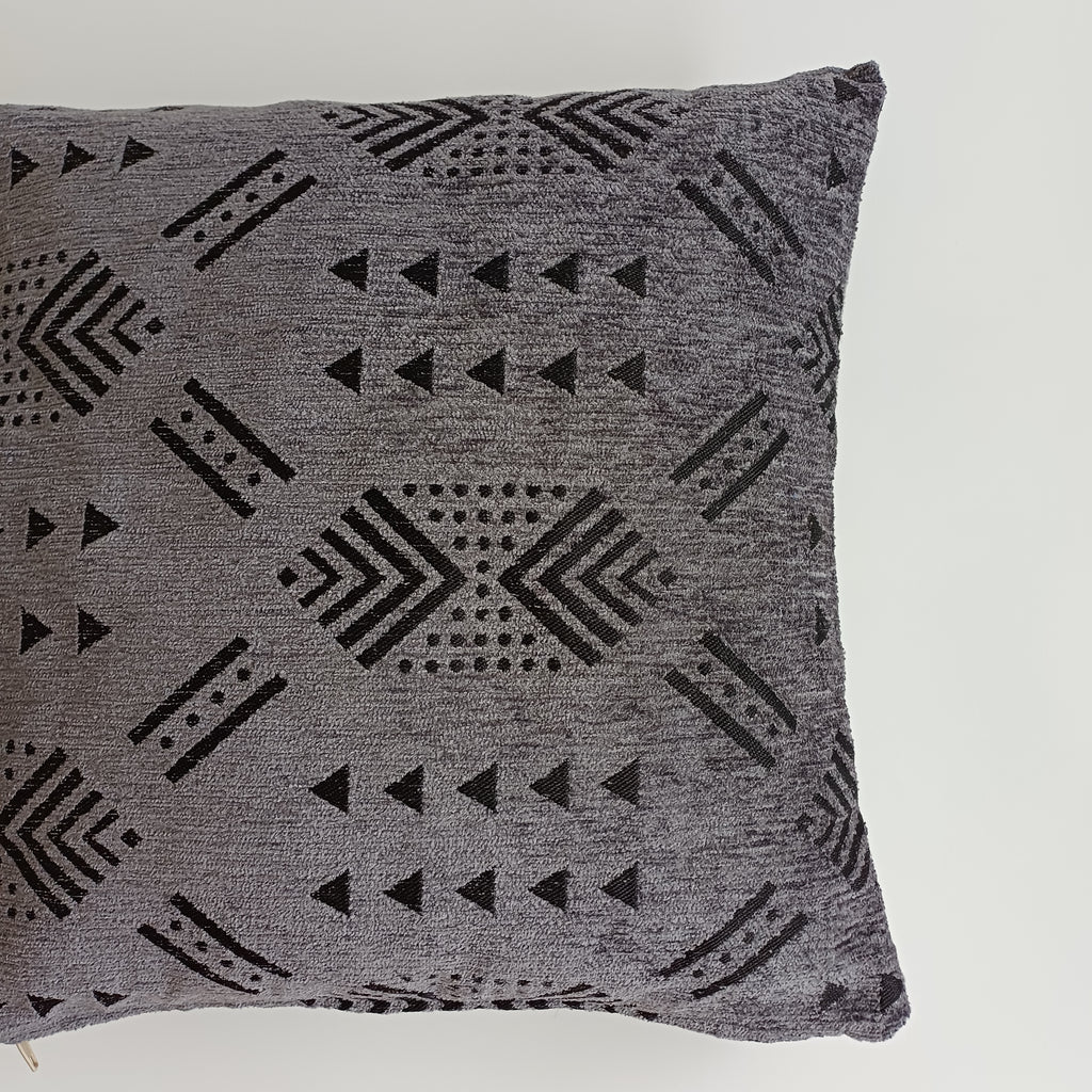 Moroccan Handmade Charcoal Velvet Cushion Cover 16''x16'' / 40x40 CM
