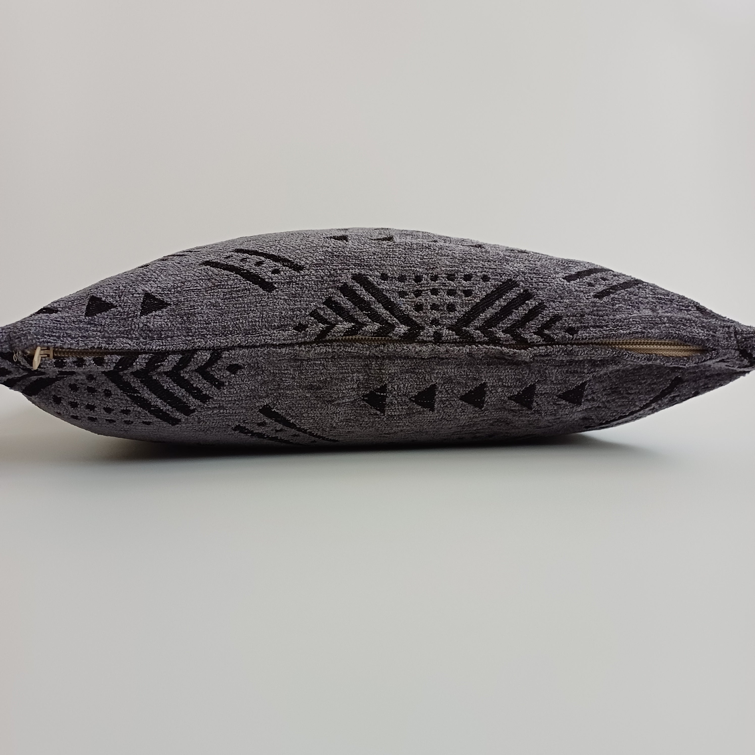 Moroccan Handmade Charcoal Velvet Cushion Cover 16''x16'' / 40x40 CM