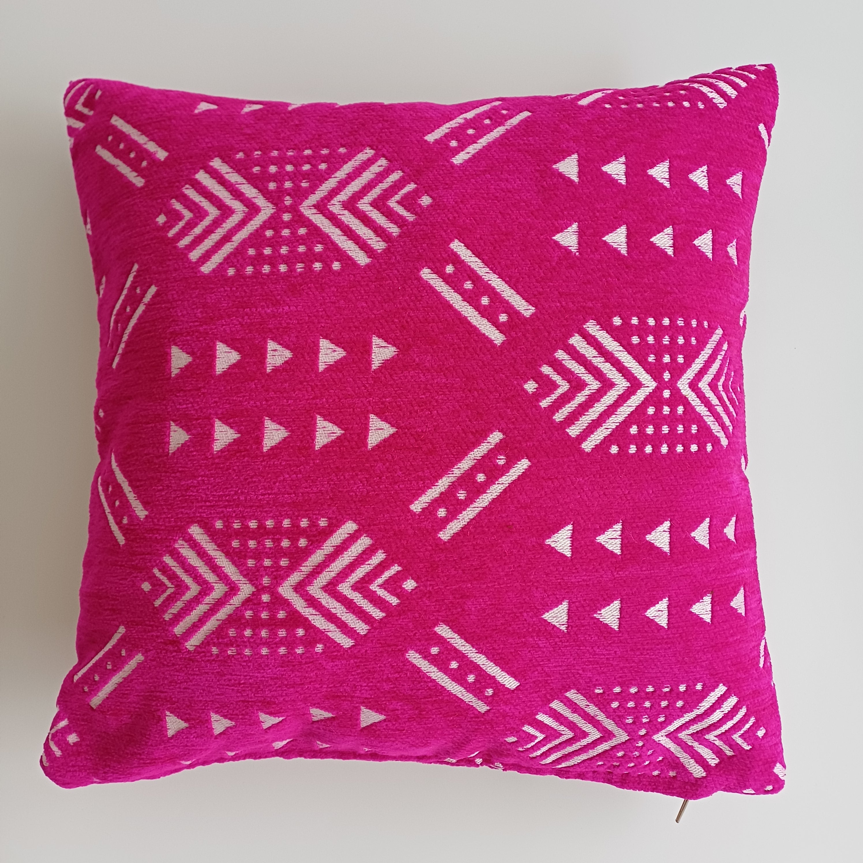 Moroccan Handmade Pink Velvet Cushion Cover 16''x16'' / 40x40 CM