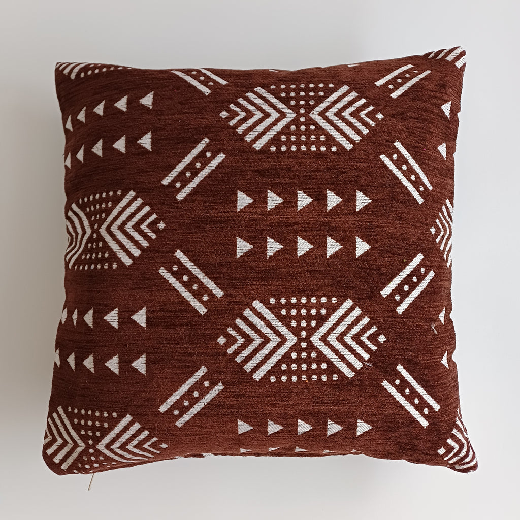 Moroccan Handmade Brown Velvet Cushion Cover 16''x16'' / 40x40 CM