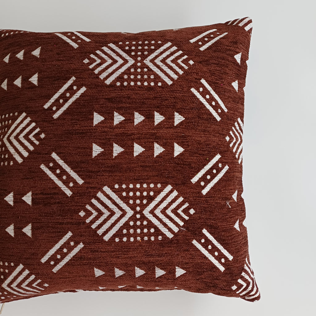 Moroccan Handmade Brown Velvet Cushion Cover 16''x16'' / 40x40 CM