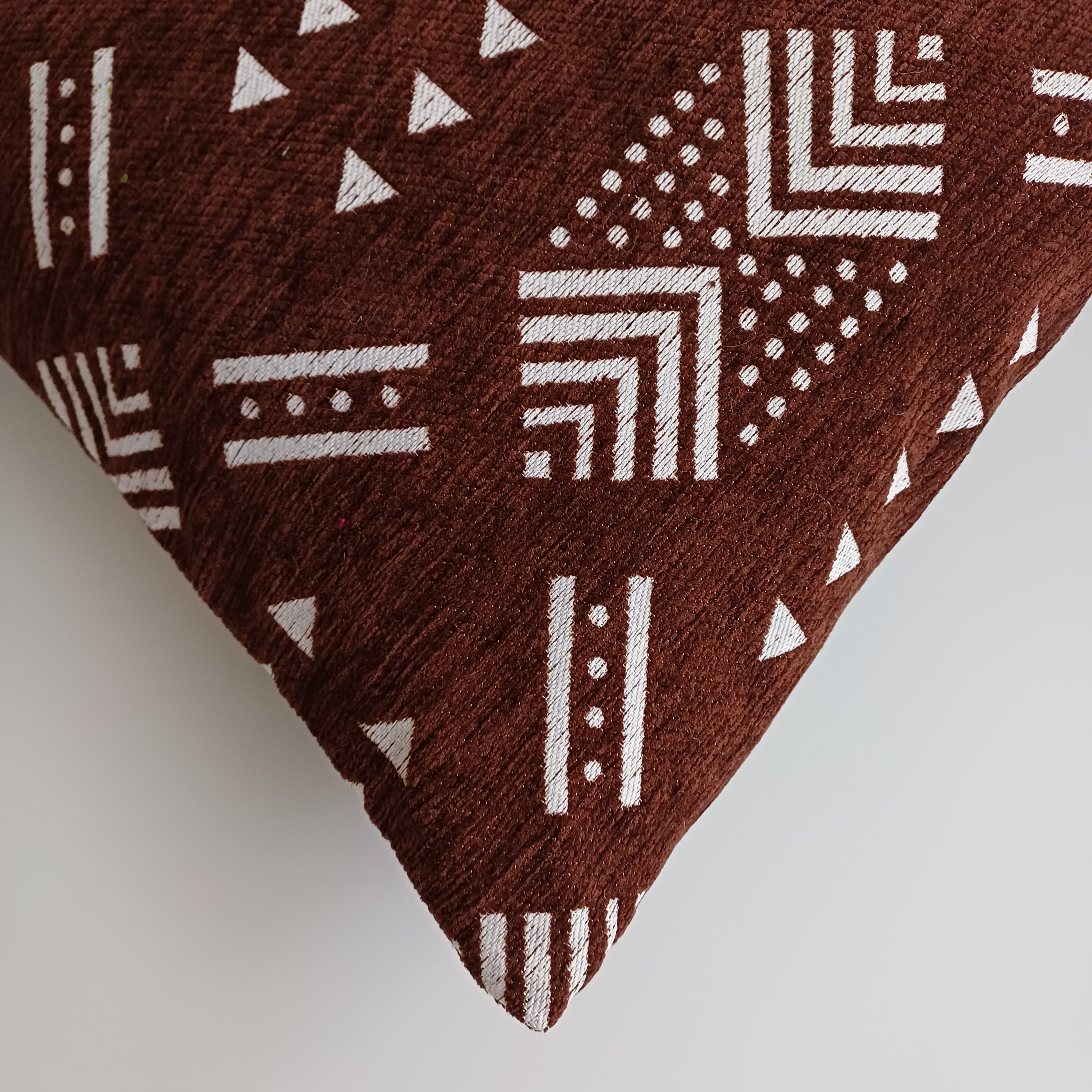 Moroccan Handmade Brown Velvet Cushion Cover 16''x16'' / 40x40 CM