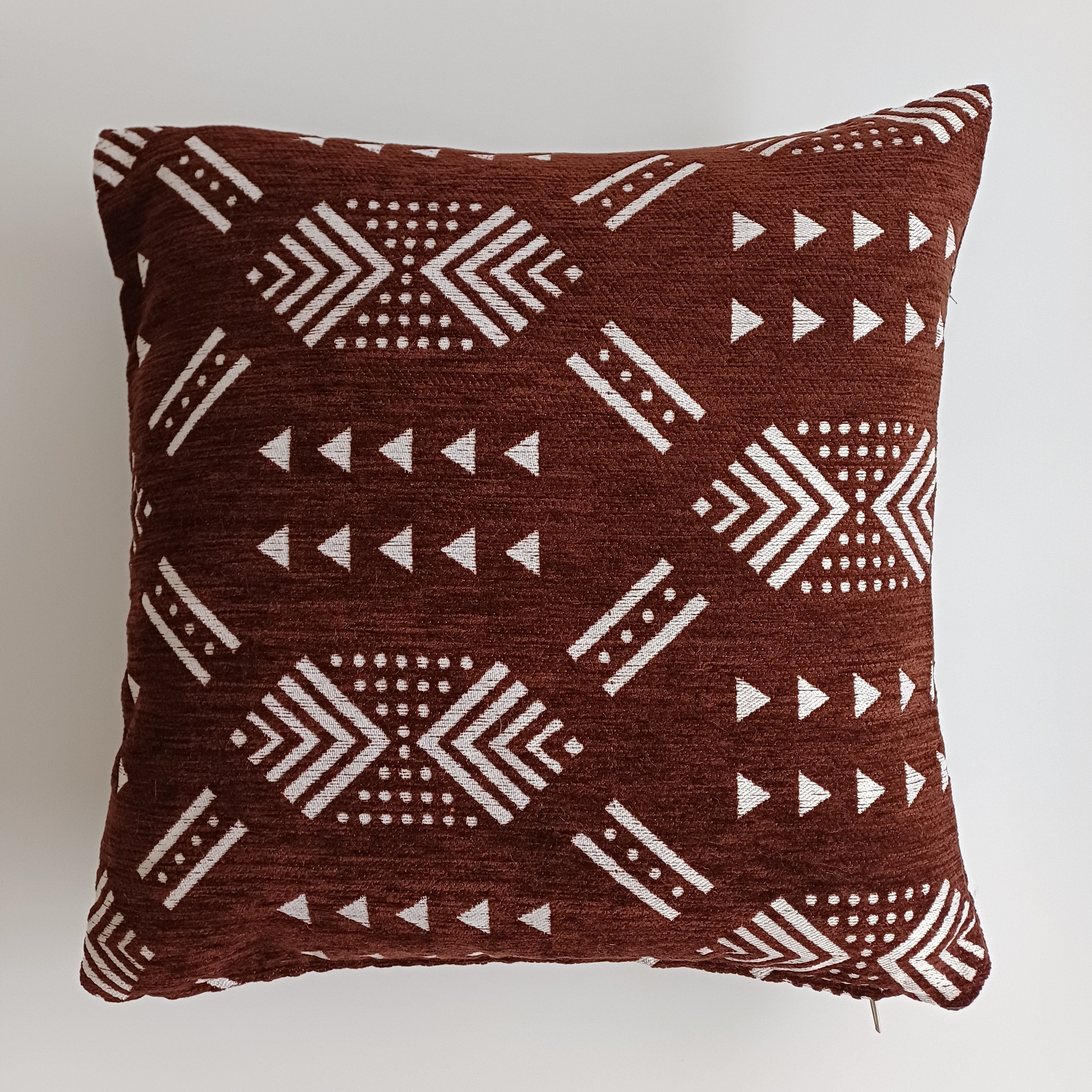 Moroccan Handmade Brown Velvet Cushion Cover 16''x16'' / 40x40 CM
