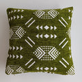 Moroccan Handmade Olive Green Velvet Cushion Cover 16''x16'' / 40x40 CM