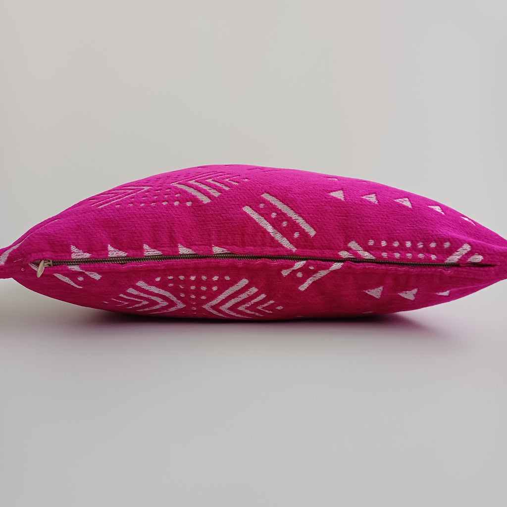 Moroccan Handmade Pink Velvet Cushion Cover 16''x16'' / 40x40 CM