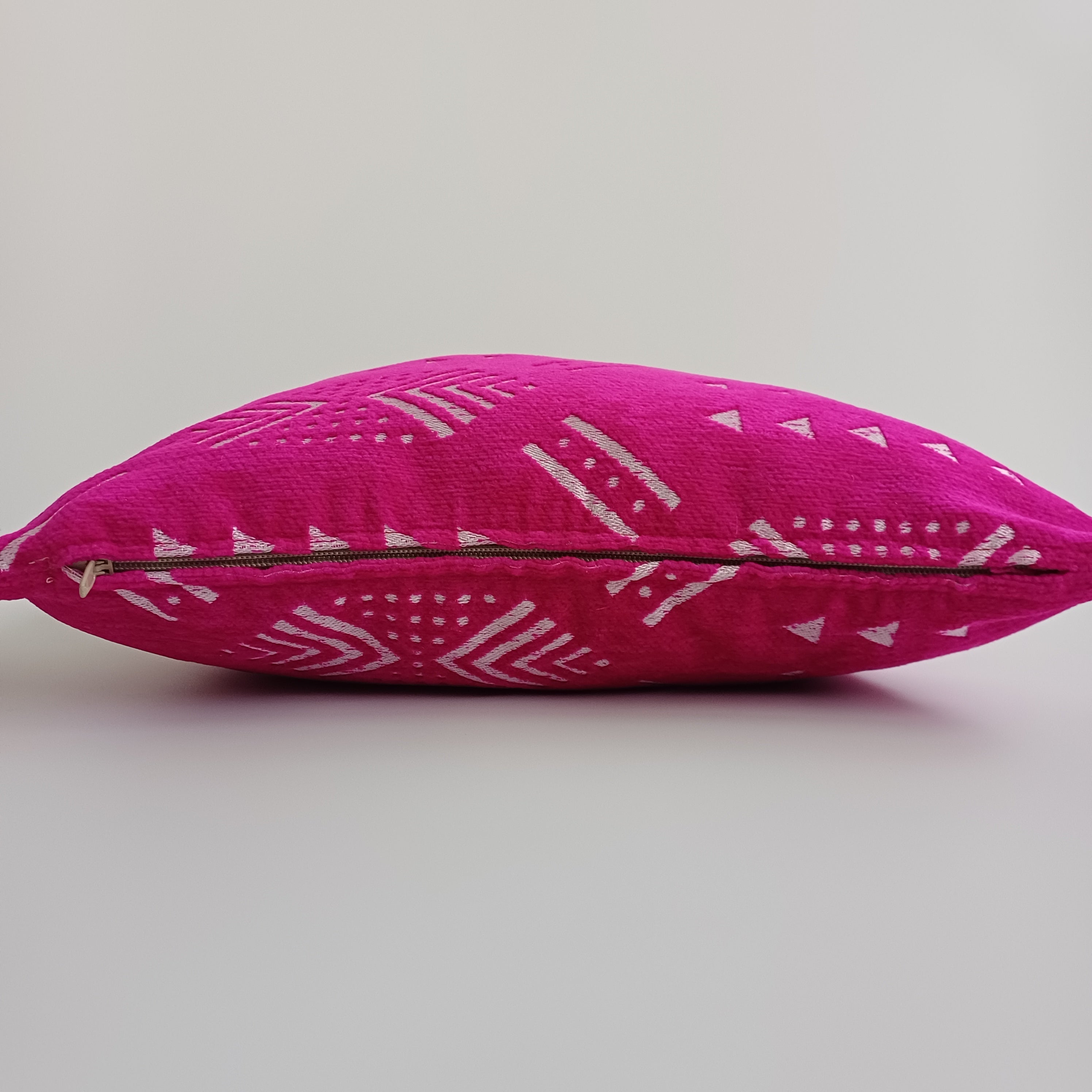 Moroccan Handmade Pink Velvet Cushion Cover 16''x16'' / 40x40 CM