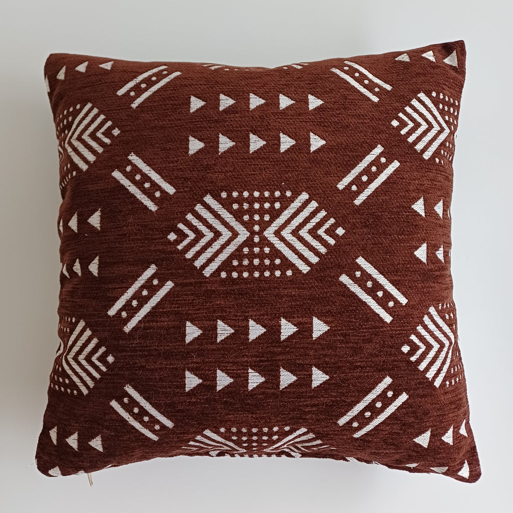Moroccan Handmade Brown Velvet Cushion Cover 16''x16'' / 40x40 CM