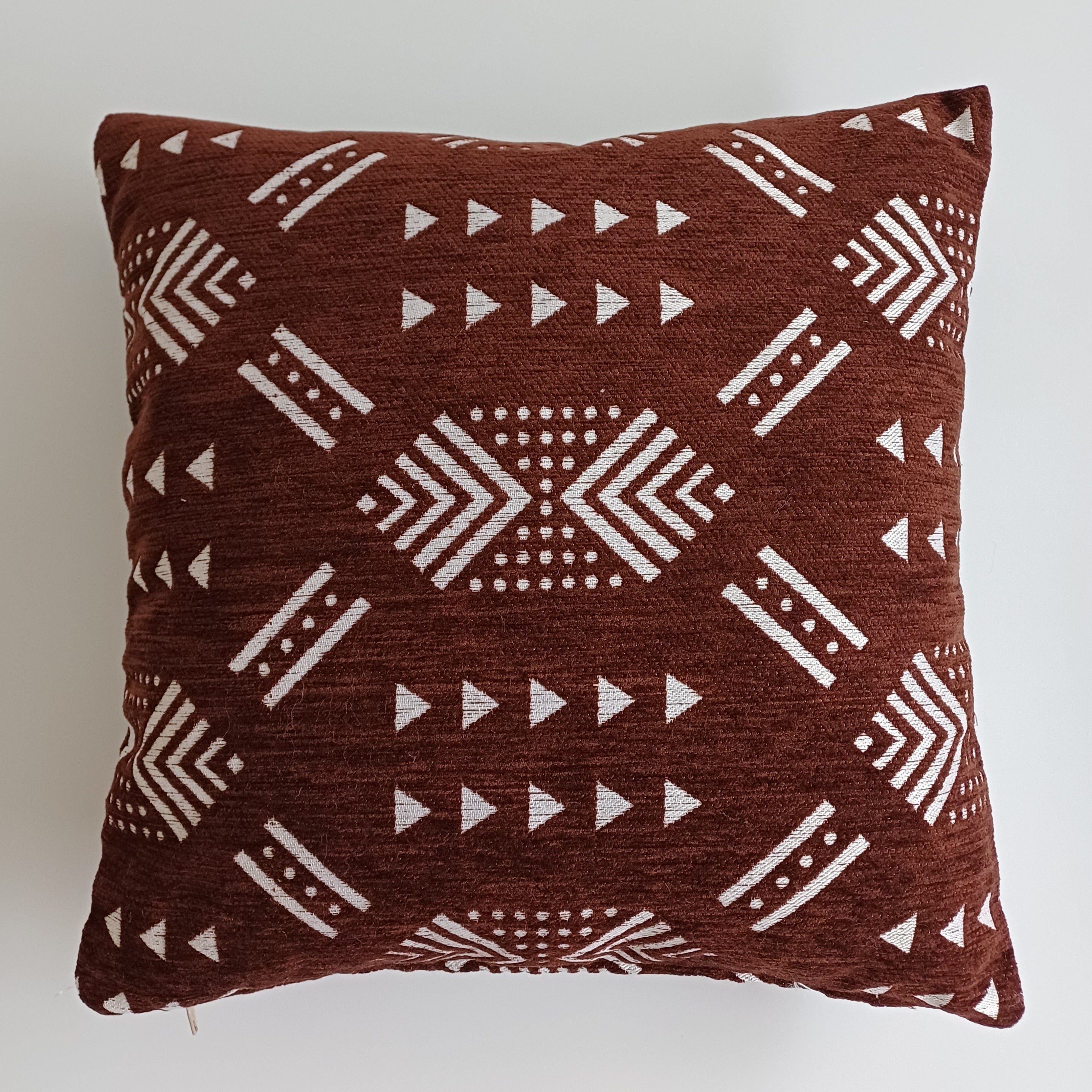 Moroccan Handmade Brown Velvet Cushion Cover 16''x16'' / 40x40 CM