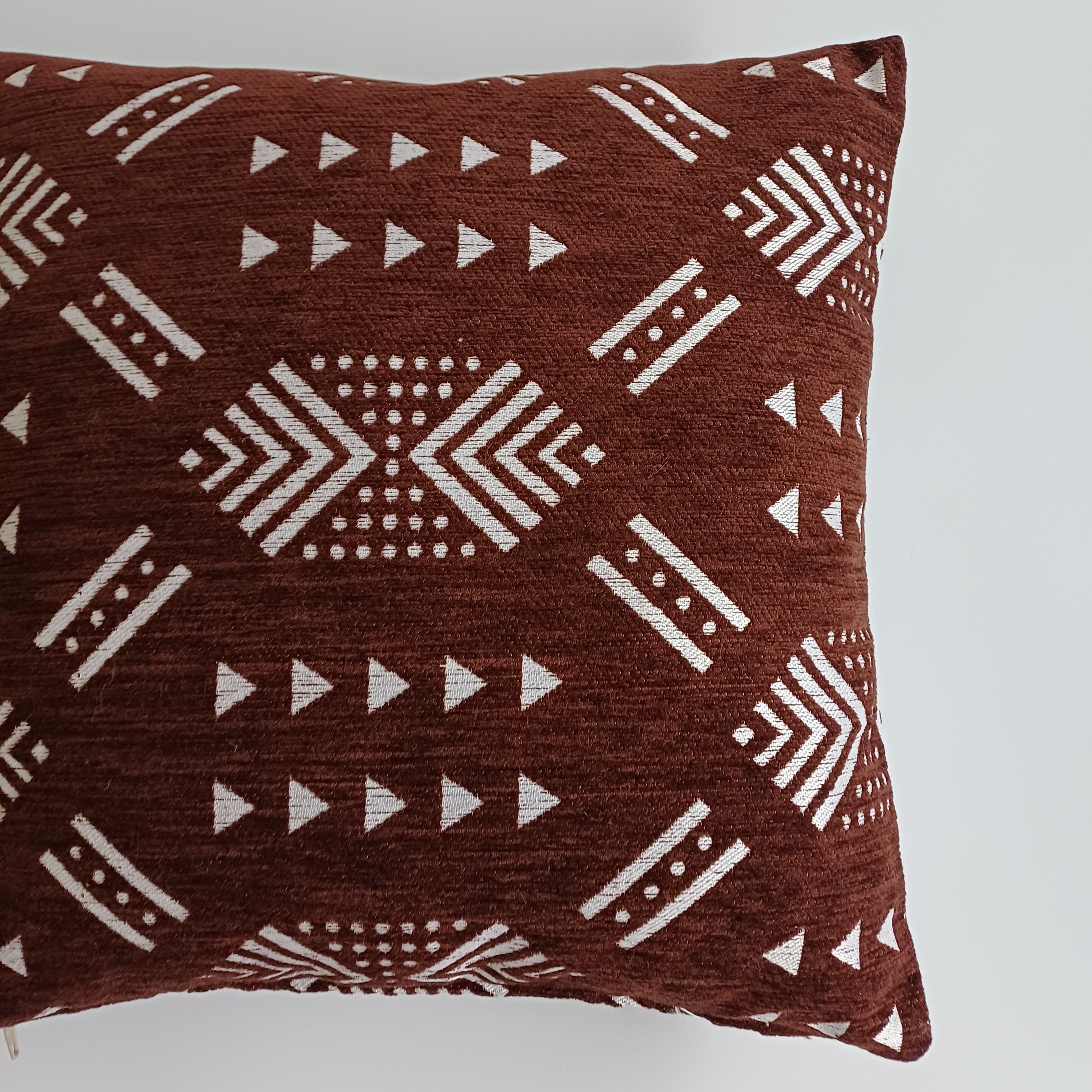 Moroccan Handmade Brown Velvet Cushion Cover 16''x16'' / 40x40 CM