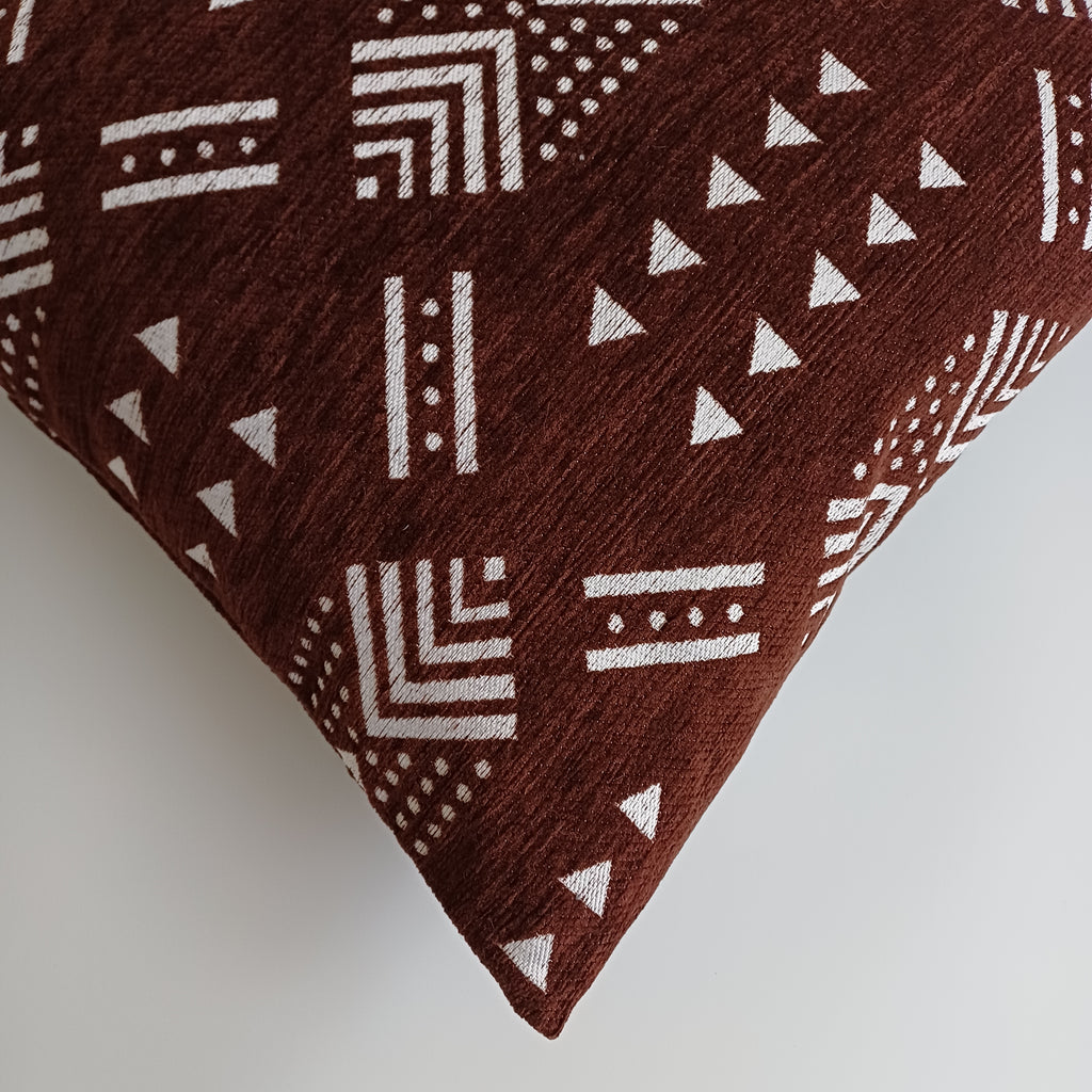 Moroccan Handmade Brown Velvet Cushion Cover 16''x16'' / 40x40 CM