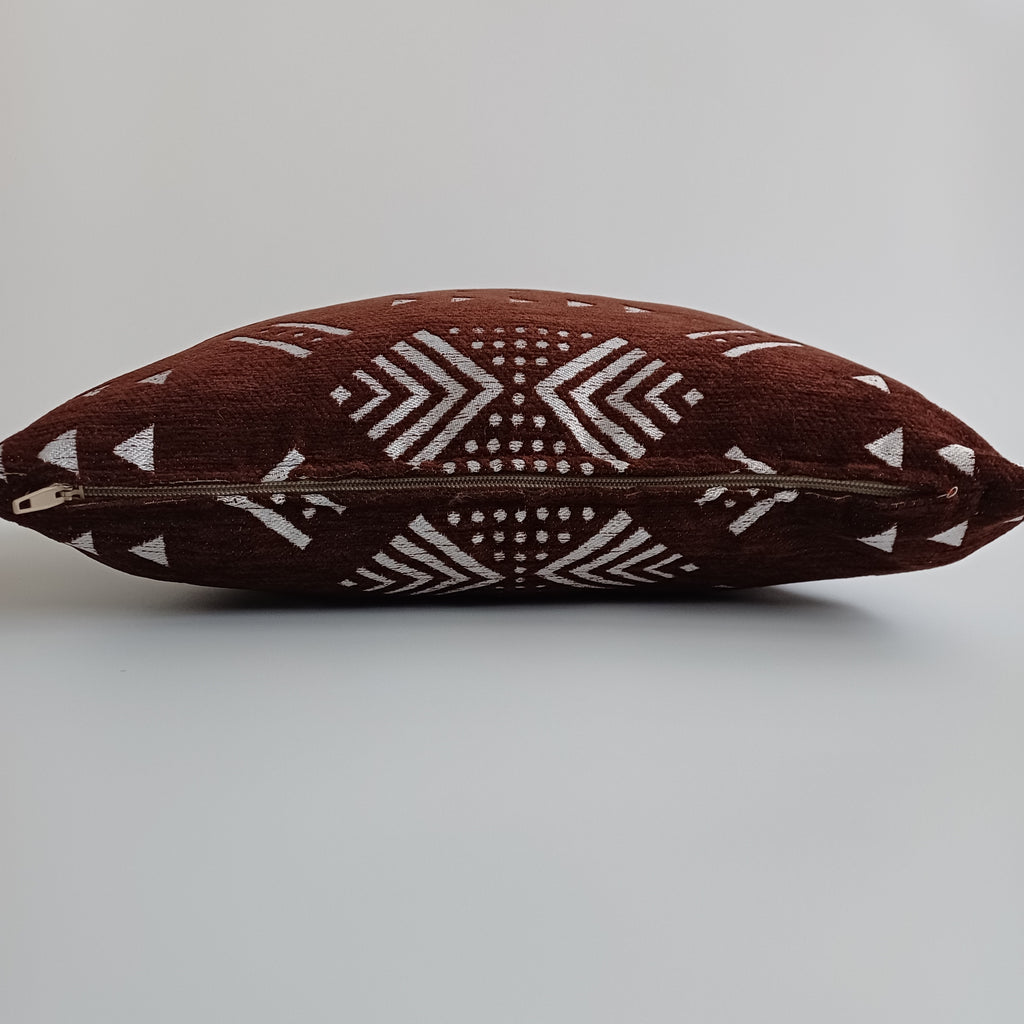 Moroccan Handmade Brown Velvet Cushion Cover 16''x16'' / 40x40 CM