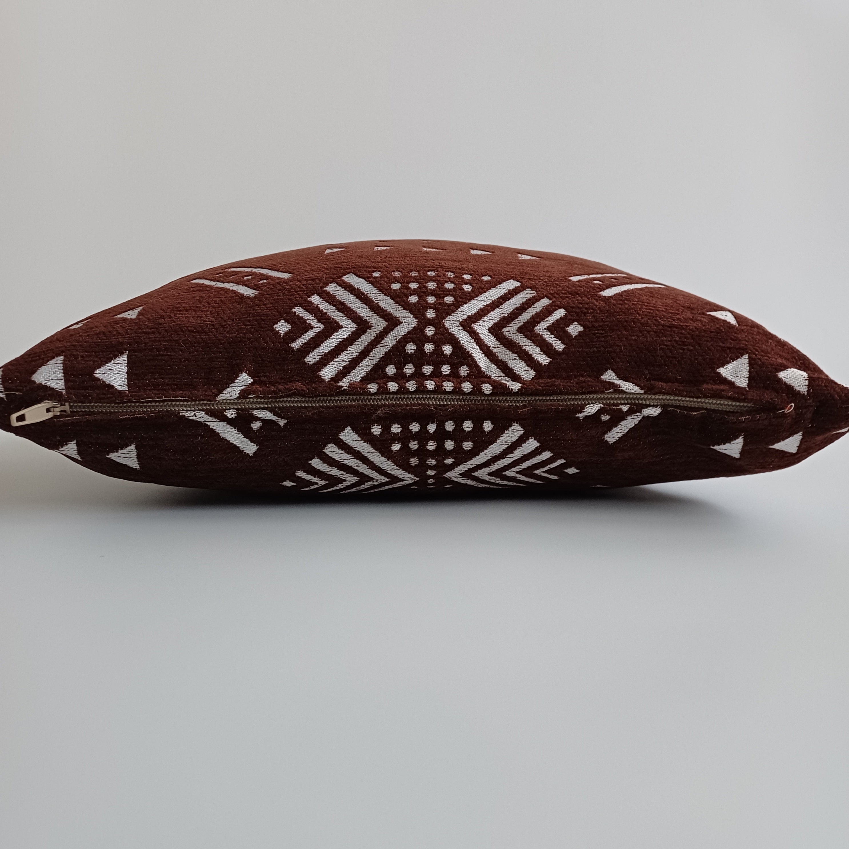 Moroccan Handmade Brown Velvet Cushion Cover 16''x16'' / 40x40 CM