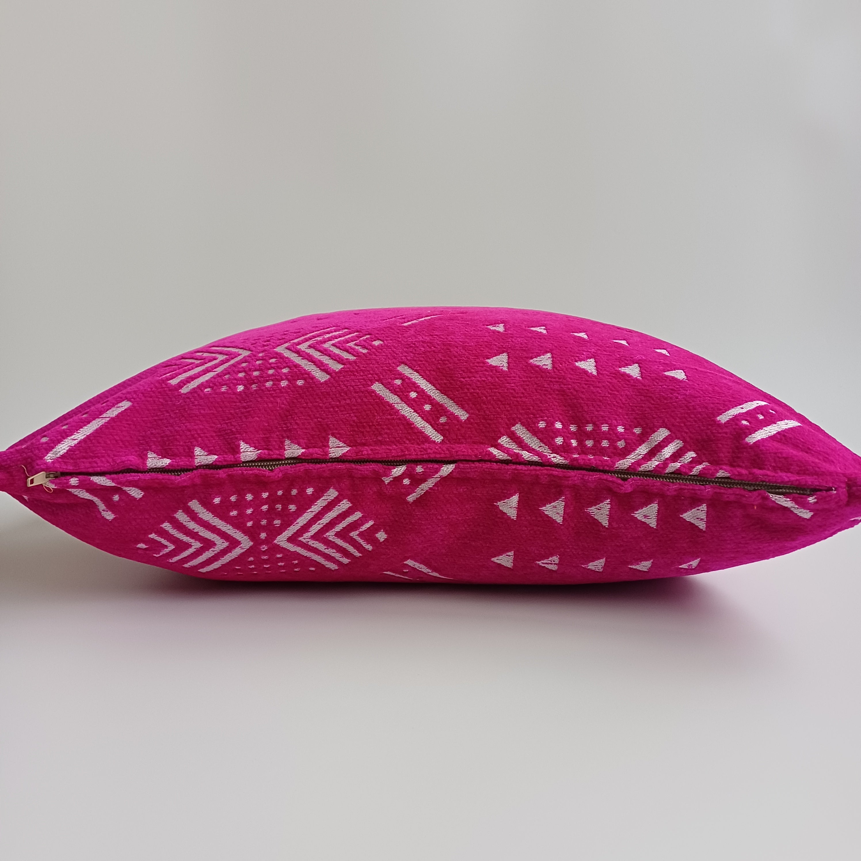 Moroccan Handmade Pink Velvet Cushion Cover 20''x20'' / 50x50 CM