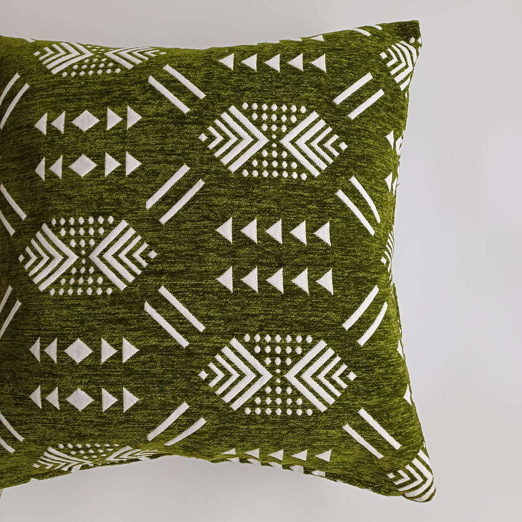Moroccan Handmade Green Velvet Cushion Cover 20''x20'' / 50x50 CM