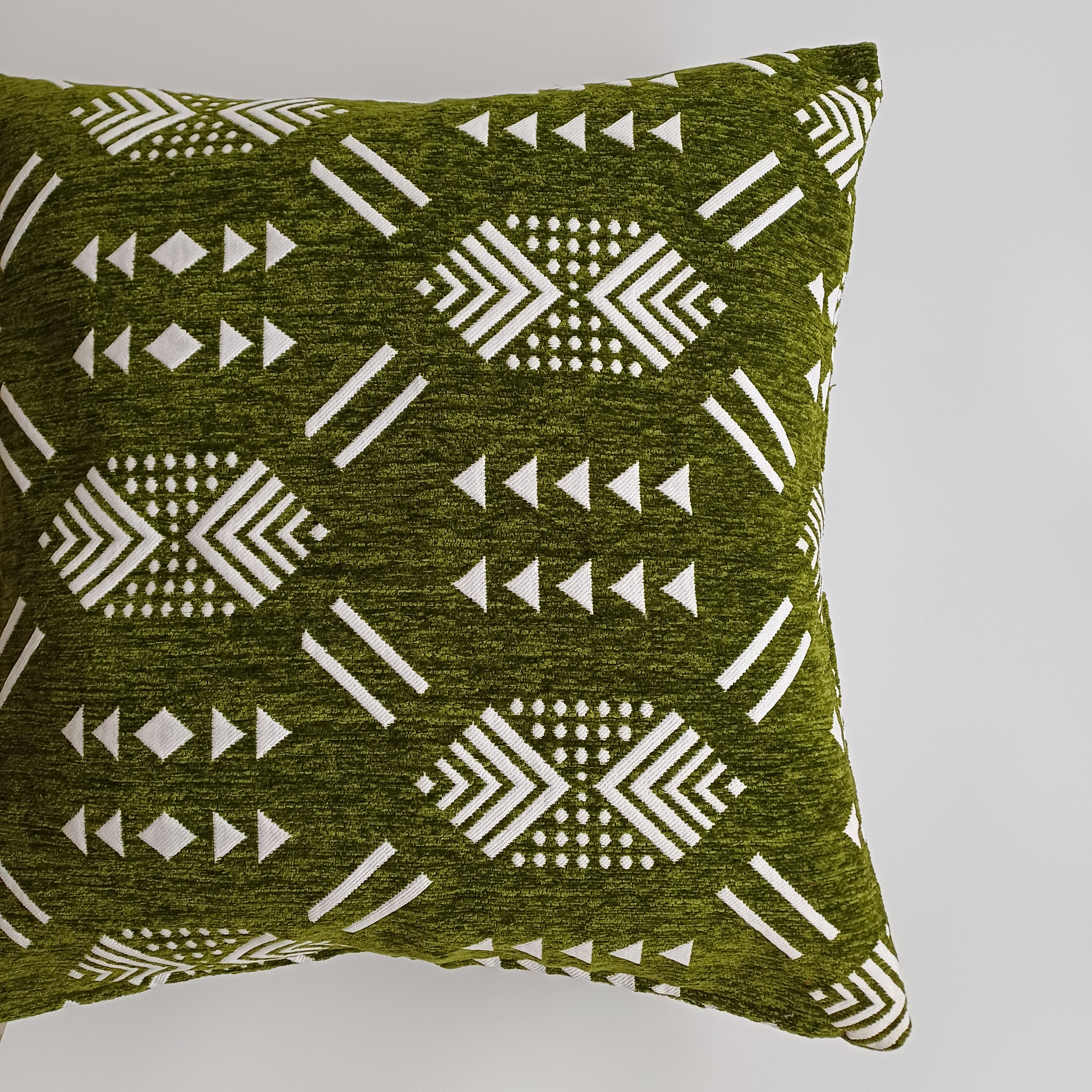 Moroccan Handmade Green Velvet Cushion Cover 20''x20'' / 50x50 CM