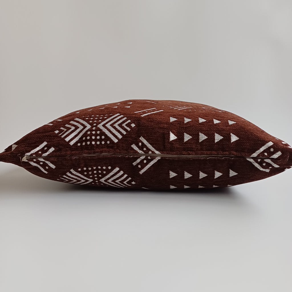 Moroccan Handmade Deep Brown Velvet  Cushion Cover 20''x20'' / 50x50 CM