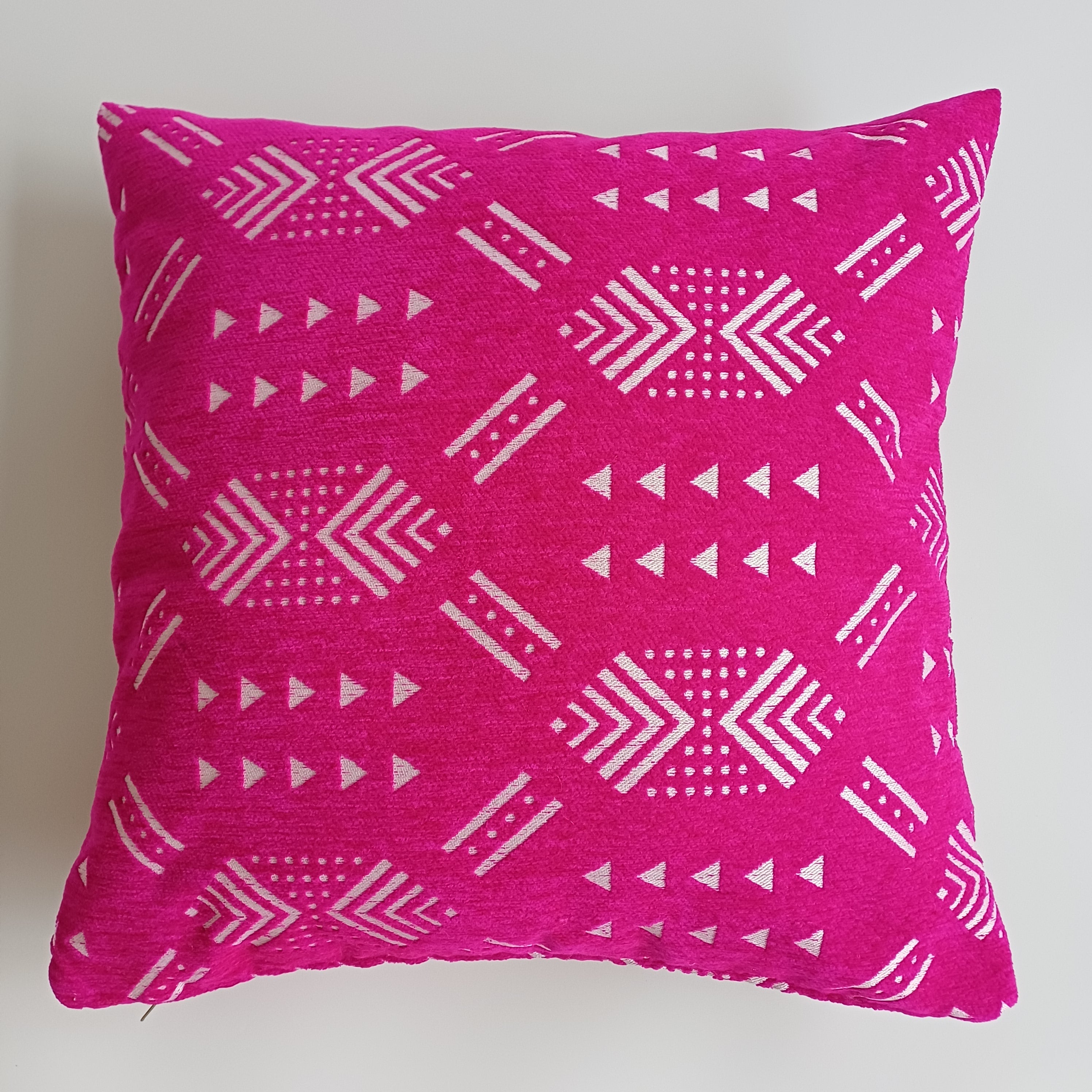 Moroccan Handmade Pink Velvet Cushion Cover 20''x20'' / 50x50 CM