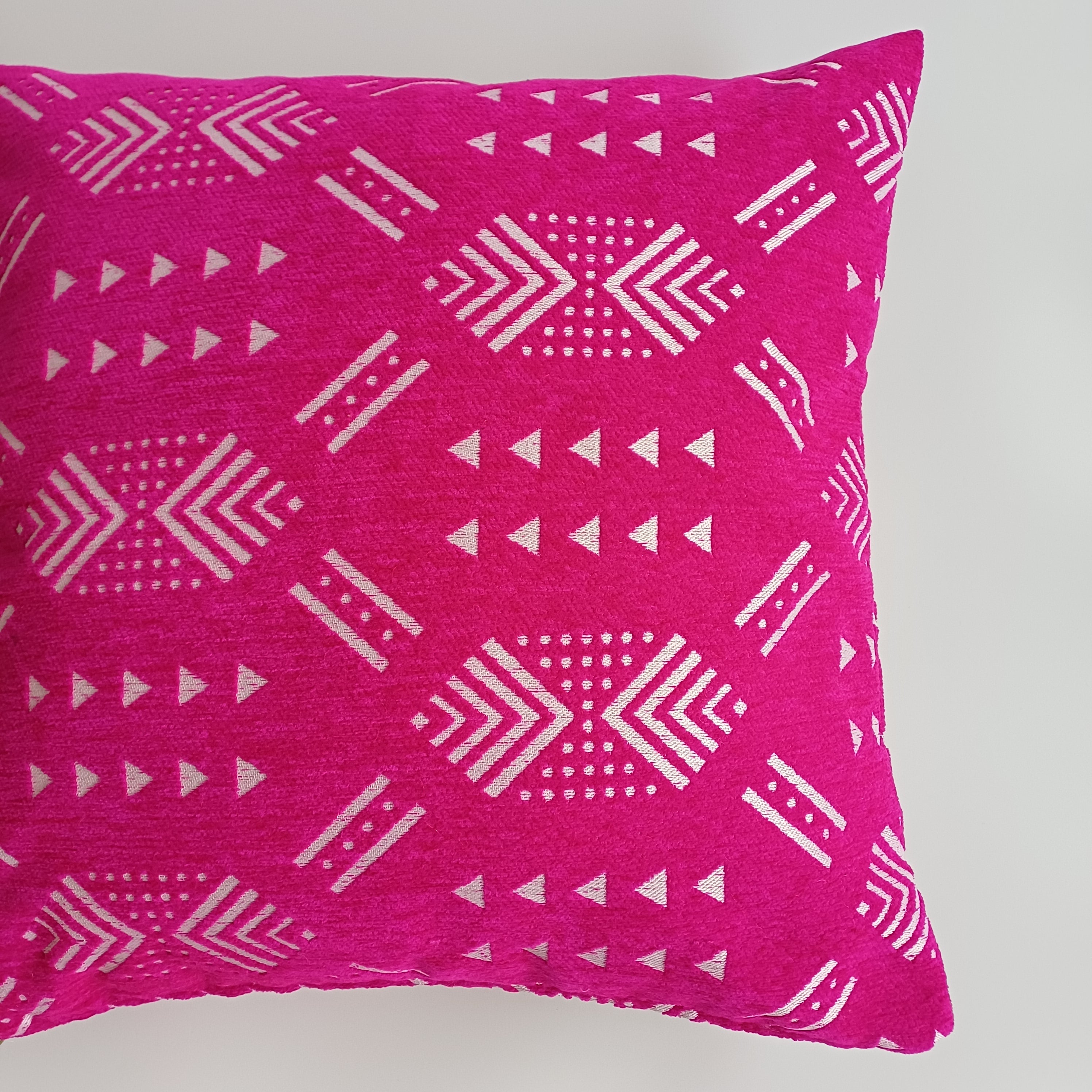 Moroccan Handmade Pink Velvet Cushion Cover 20''x20'' / 50x50 CM