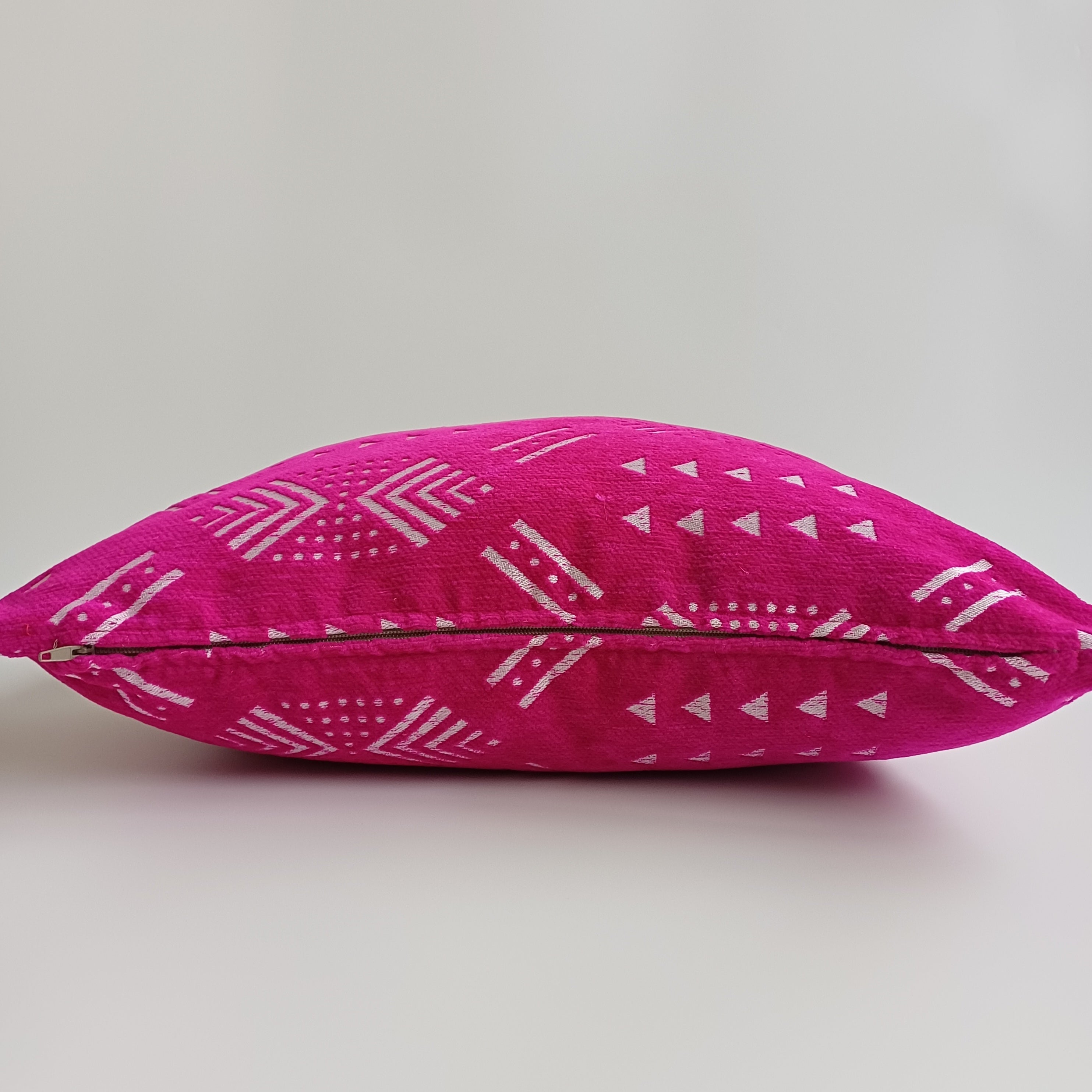 Moroccan Handmade Pink Velvet Cushion Cover 20''x20'' / 50x50 CM