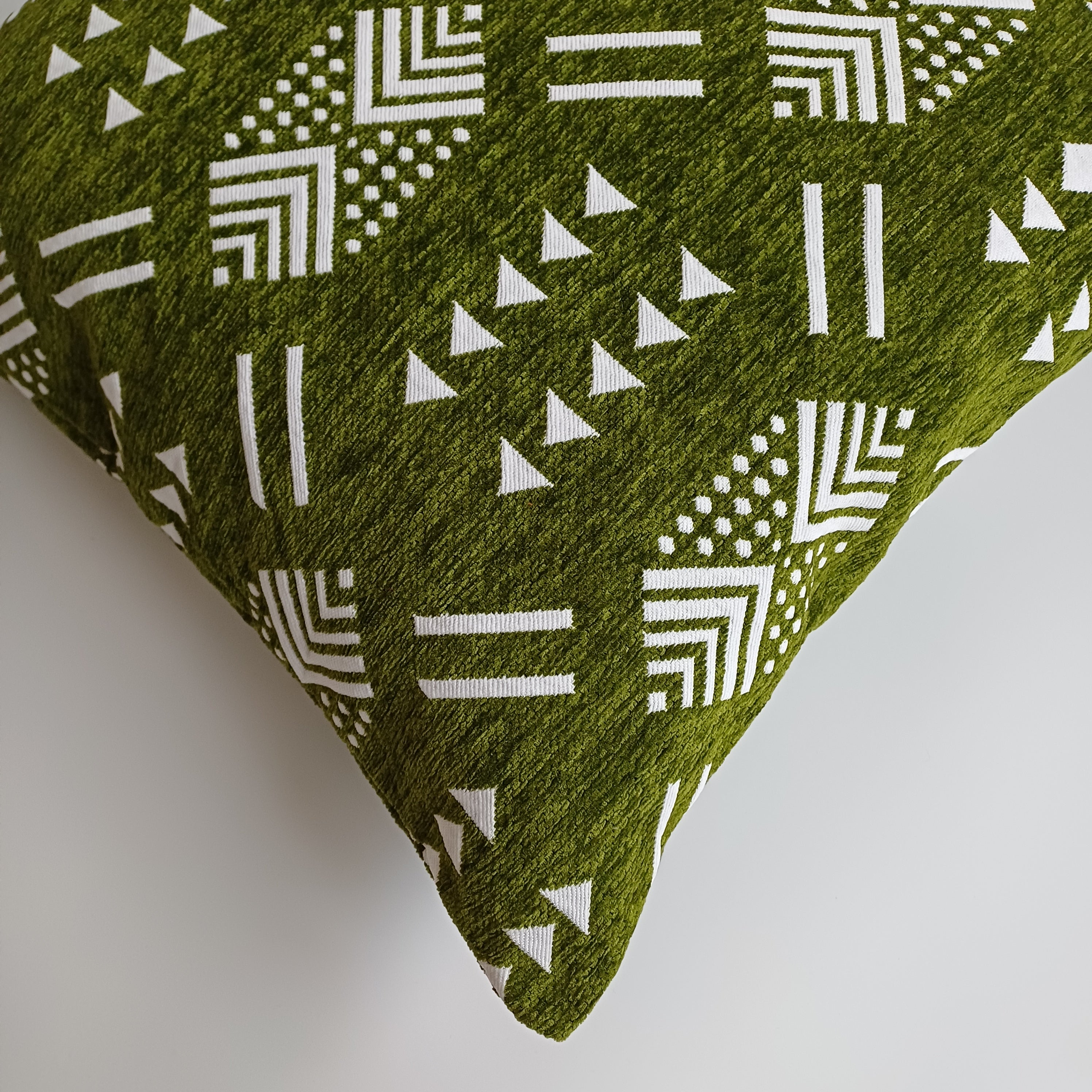 Moroccan Handmade Green Velvet Cushion Cover 20''x20'' / 50x50 CM