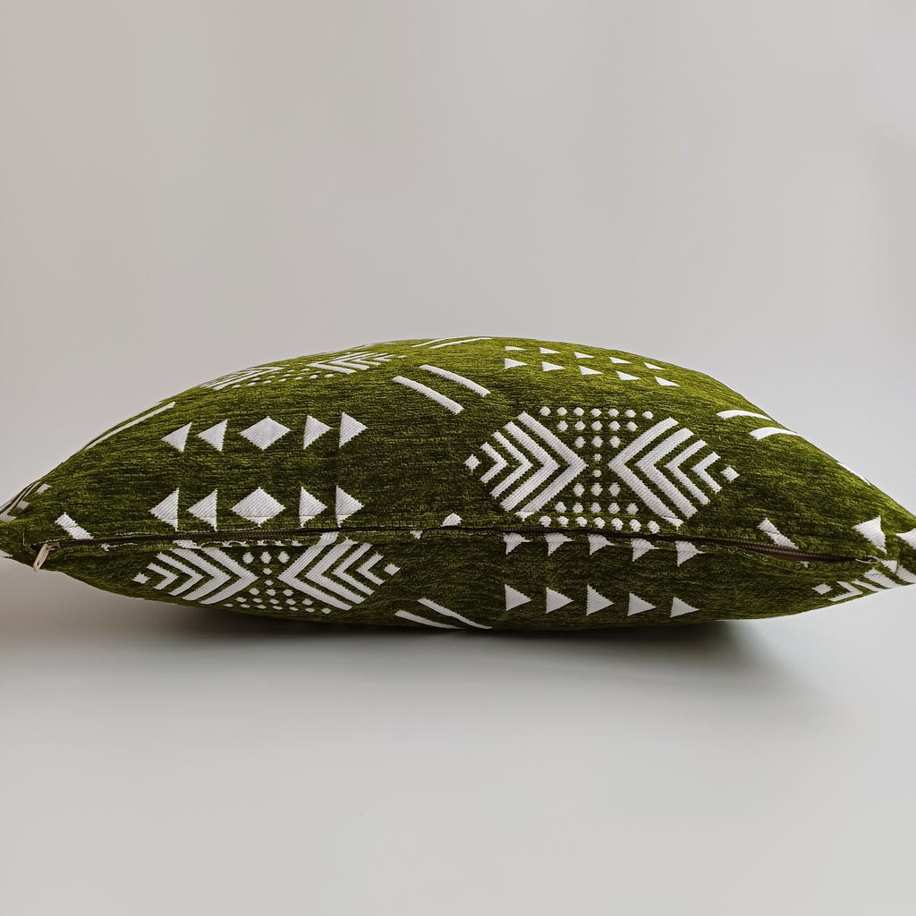 Moroccan Handmade Green Velvet Cushion Cover 20''x20'' / 50x50 CM