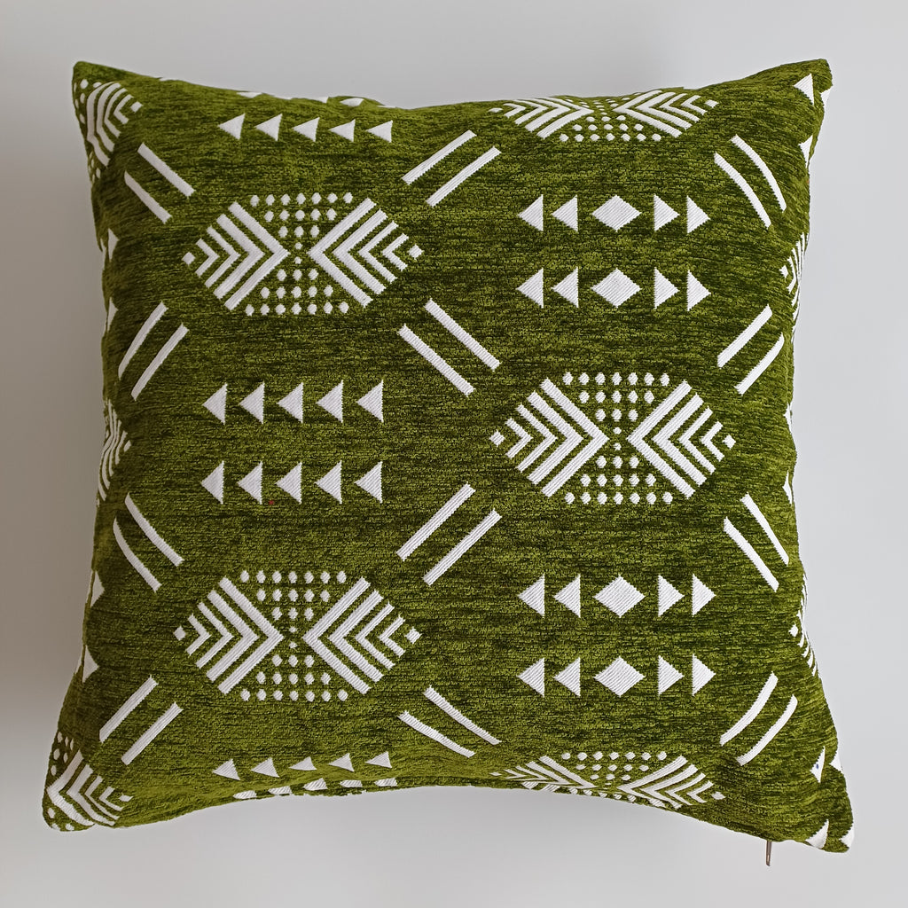 Moroccan Handmade Green Velvet Cushion Cover 20''x20'' / 50x50 CM