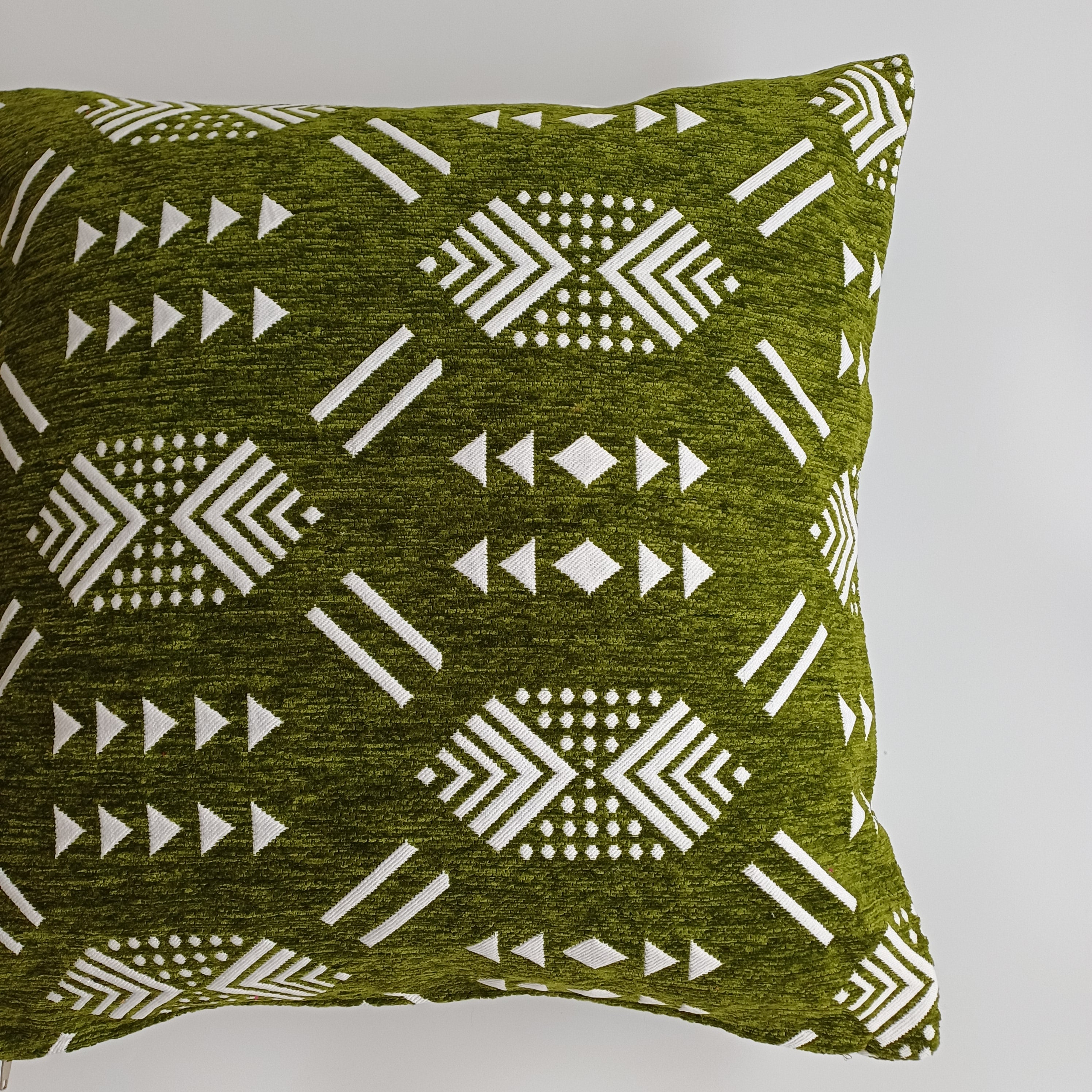 Moroccan Handmade Green Velvet Cushion Cover 20''x20'' / 50x50 CM