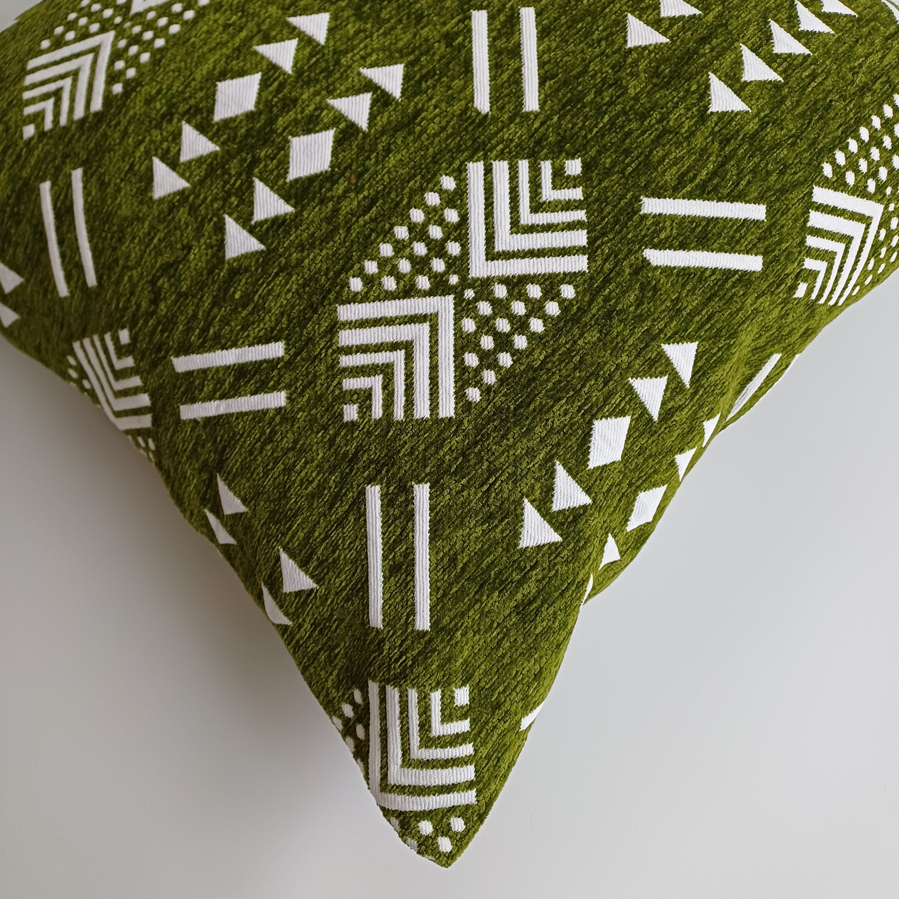 Moroccan Handmade Green Velvet Cushion Cover 20''x20'' / 50x50 CM